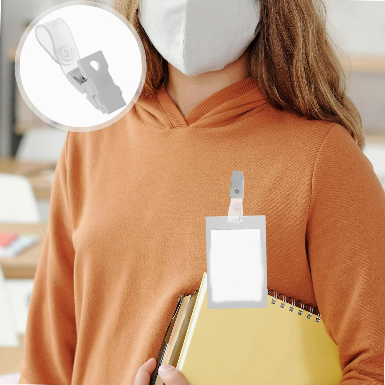 Porta Badge in Pvc Rigido con Clip Resistente e Design Semplice 100 Pezzi Porta Cartellino Identificativo per Badge da Lavoro