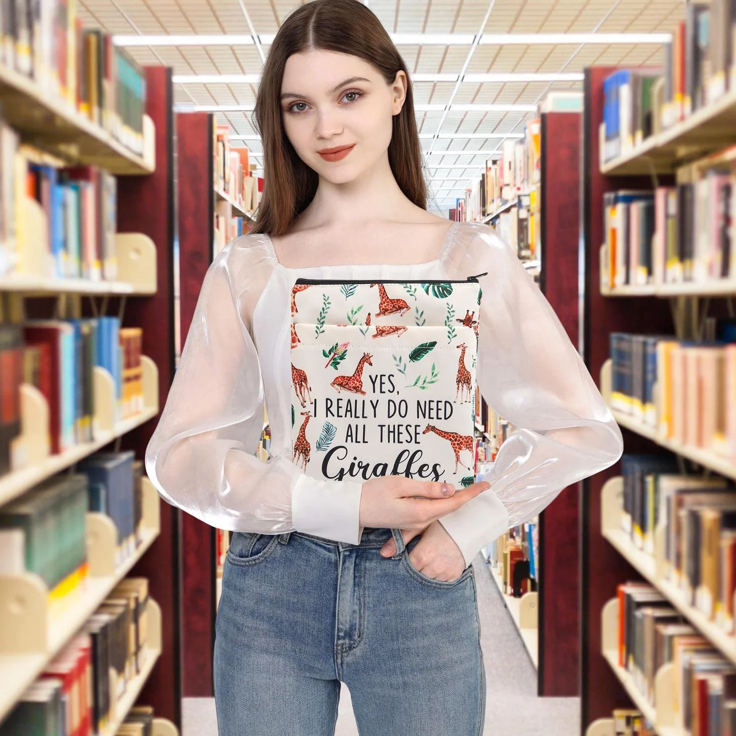 Regalo giraffa amante animali, PLITI I Really Do Need All These Giraffes Book Sleeve per donne