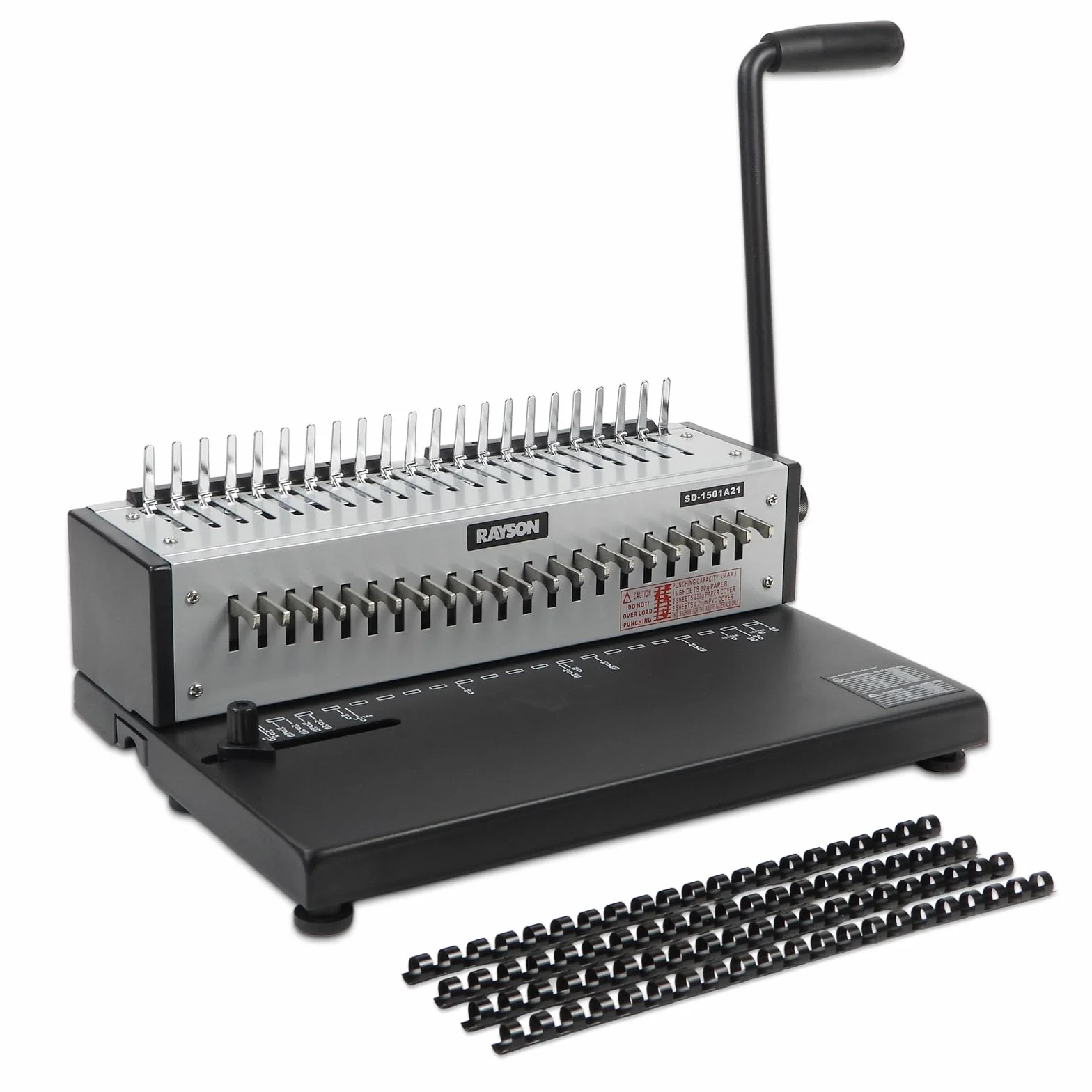 RAYSON Rilegatrice Spirale Plastica, Rilegatura di 200 Fogli, Perforazione di 12 Fogli, per Ufficio e Scuola, SD-1501A21