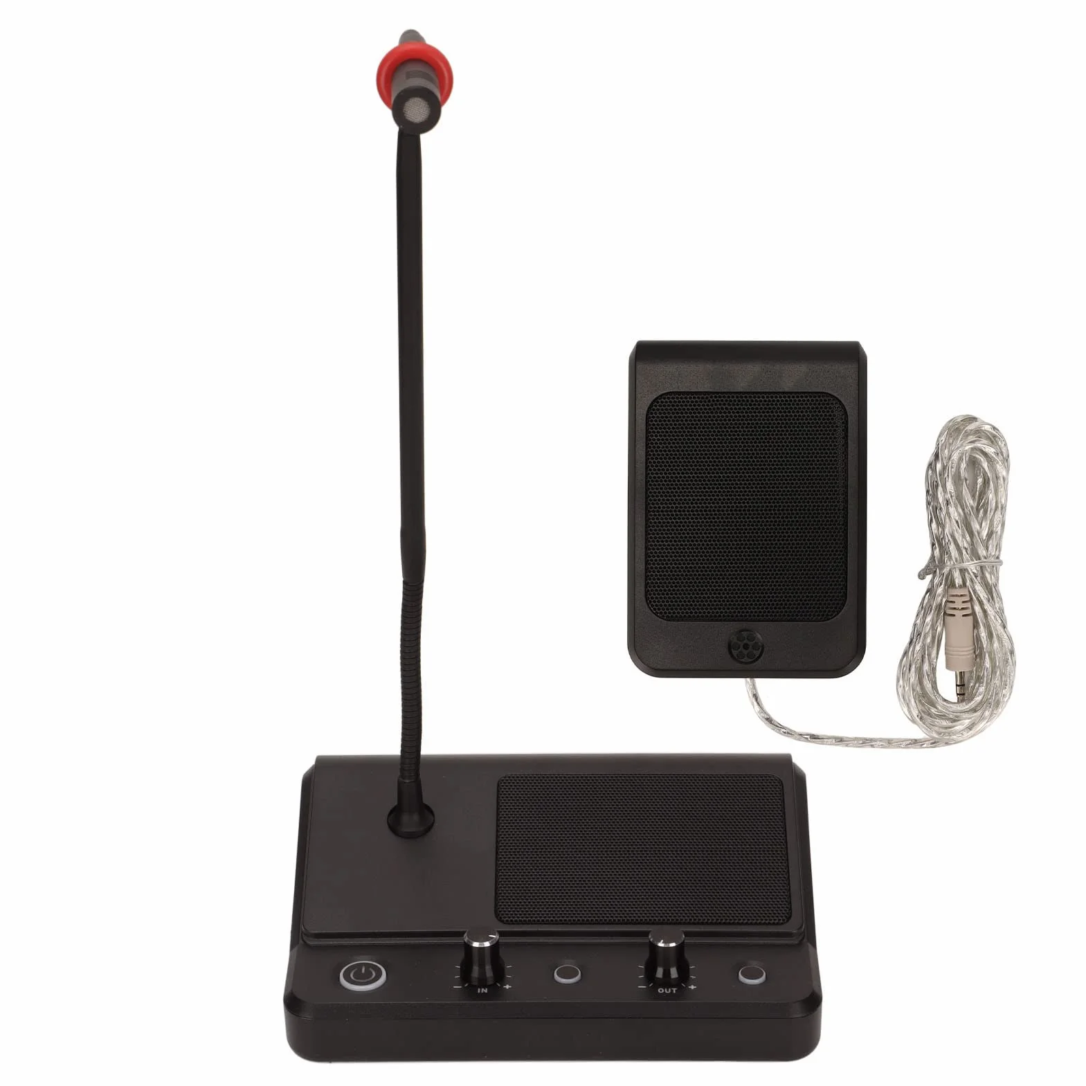 Generic di Microfono a Doppio Modo di Counter Intercom con qualità del Suono Superiore per la Stazione del Treno Bancario 100-240 V, Adatto per la Finestra di Banca (Spina europea)