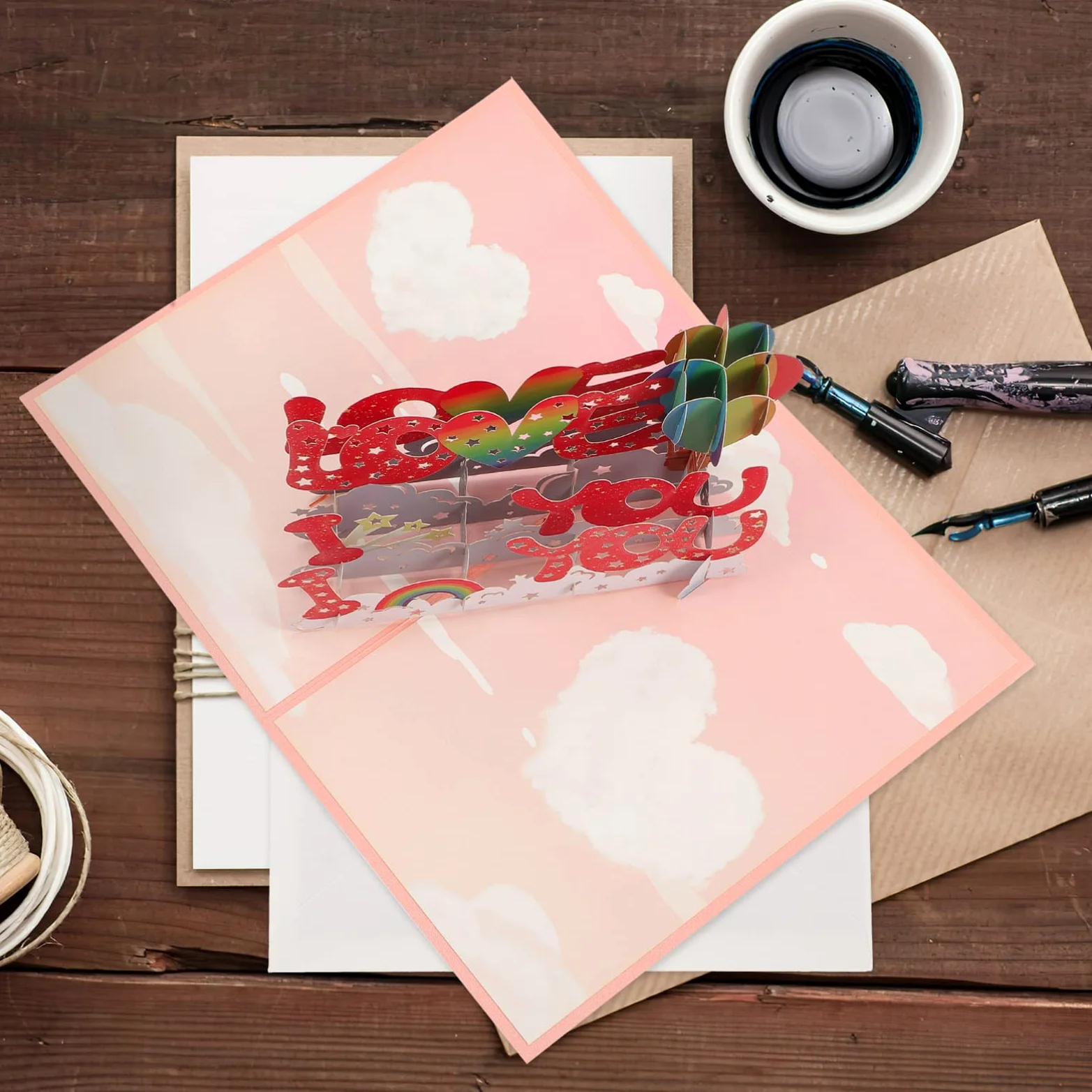 NUOBESTY 5 Set Di Biglietti Di Auguri Per Anniversario Di Matrimonio Design 3d Per Coppie San Festa Della