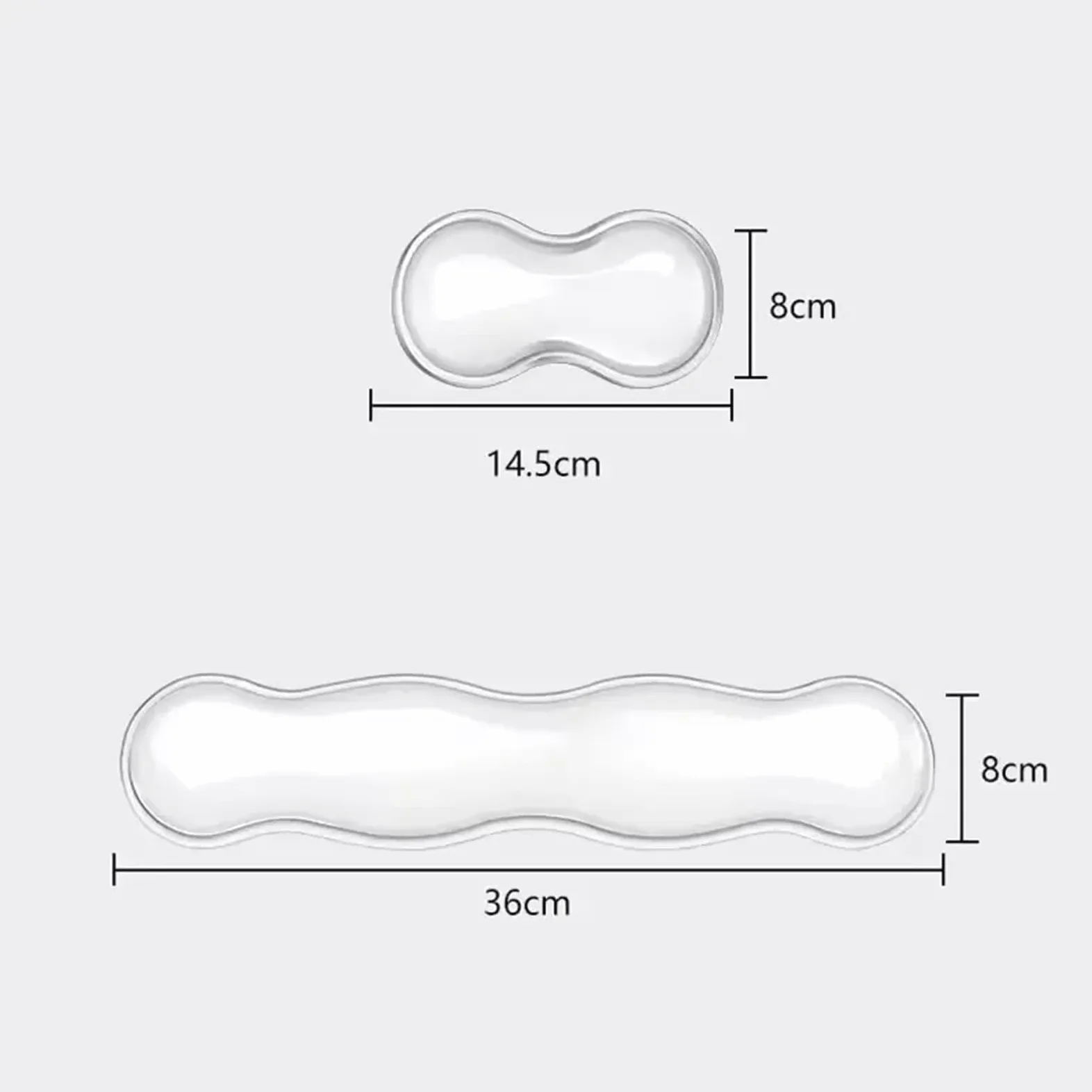 Supporto per polsi da tastiera, Poggiapolsi for mouse con tastiera in silicone Nero Bianco Dimensioni multiple(Black-Set)