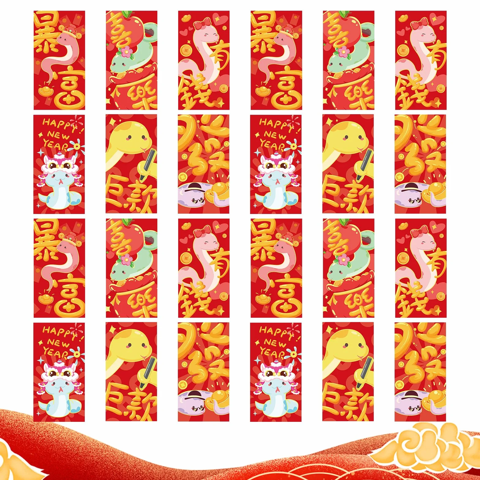 Buste Rosse Cinesi Hong Bao per Capodanno Rosse Dorate in Rilievo Feste Primavera Matrimoni