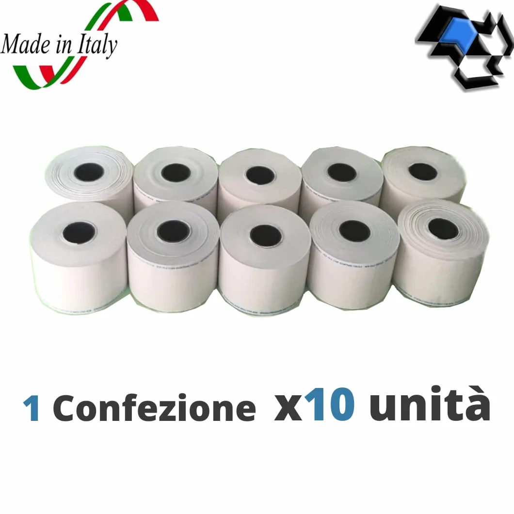 Opendata Rotoli di Carta Termica Adesiva Per Bilancia – Rotolo Termico Adesivo 60x40mt con Anima 25 mm (Confezione da 10 Rotoli)