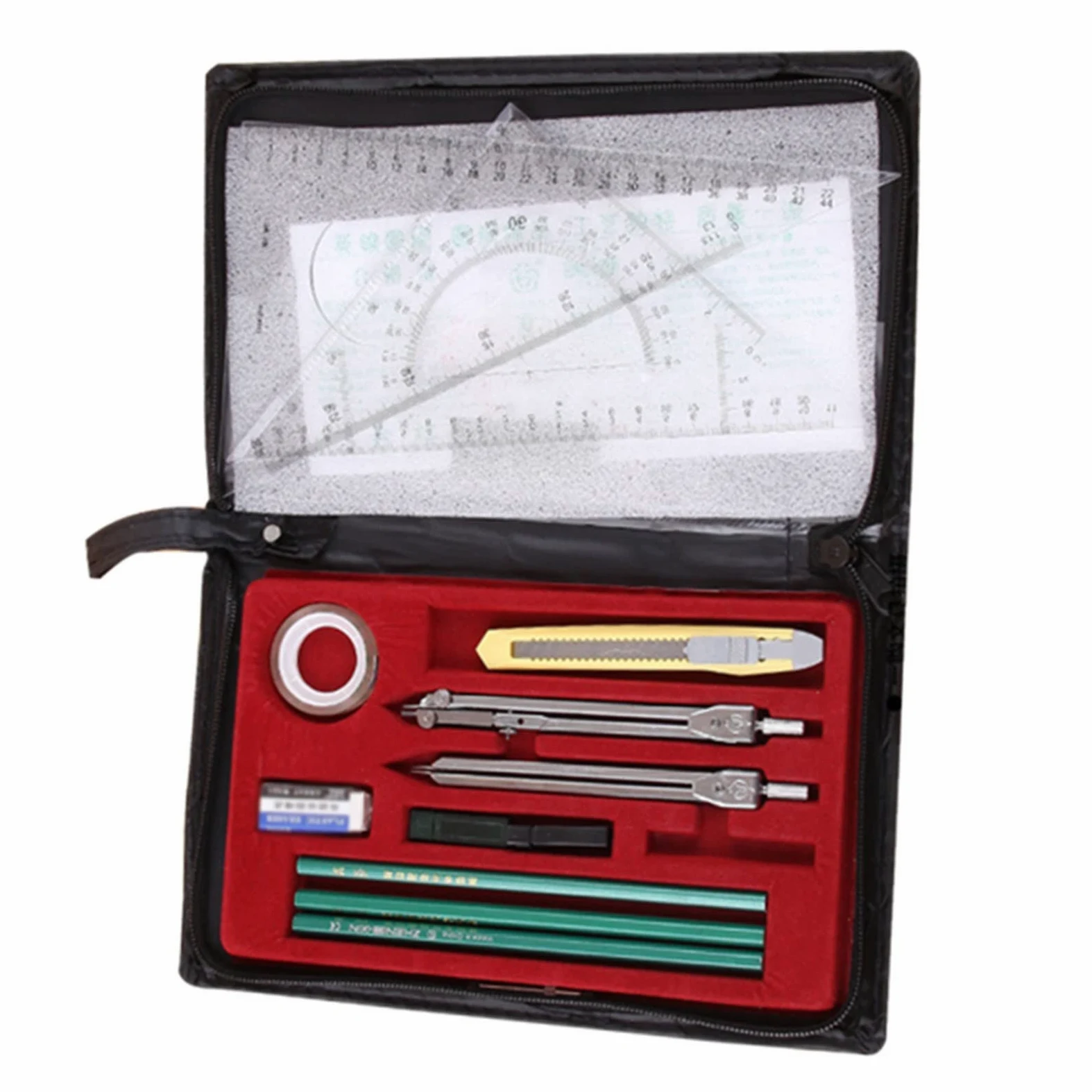 Bussola per geometria 15 pezzi Goniometro e compasso Bussola per strumenti di disegno geometrico Kit di strumenti geometrici Strumento di precisione geometrica per strumento di disegno bussola per s