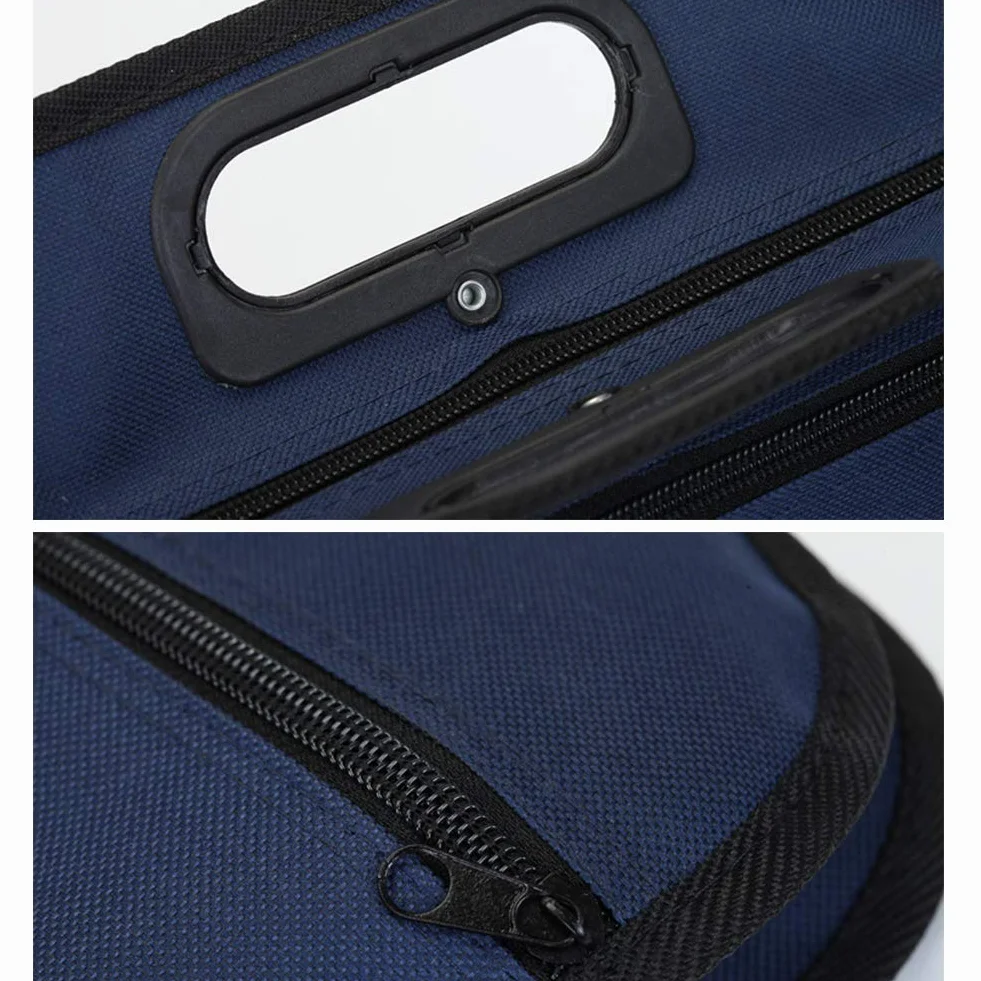 Borsa portadocumenti A4 blu con maniglia e chiusura lampo