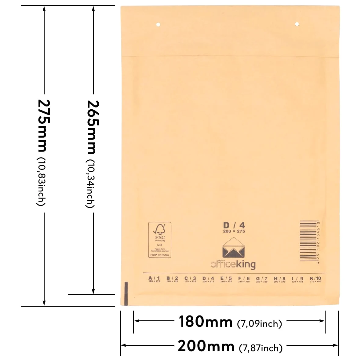 verpacking 200 Buste gialle imbottite 20 x 27,5 cm D4 - Buste pluriball, Buste con bolle