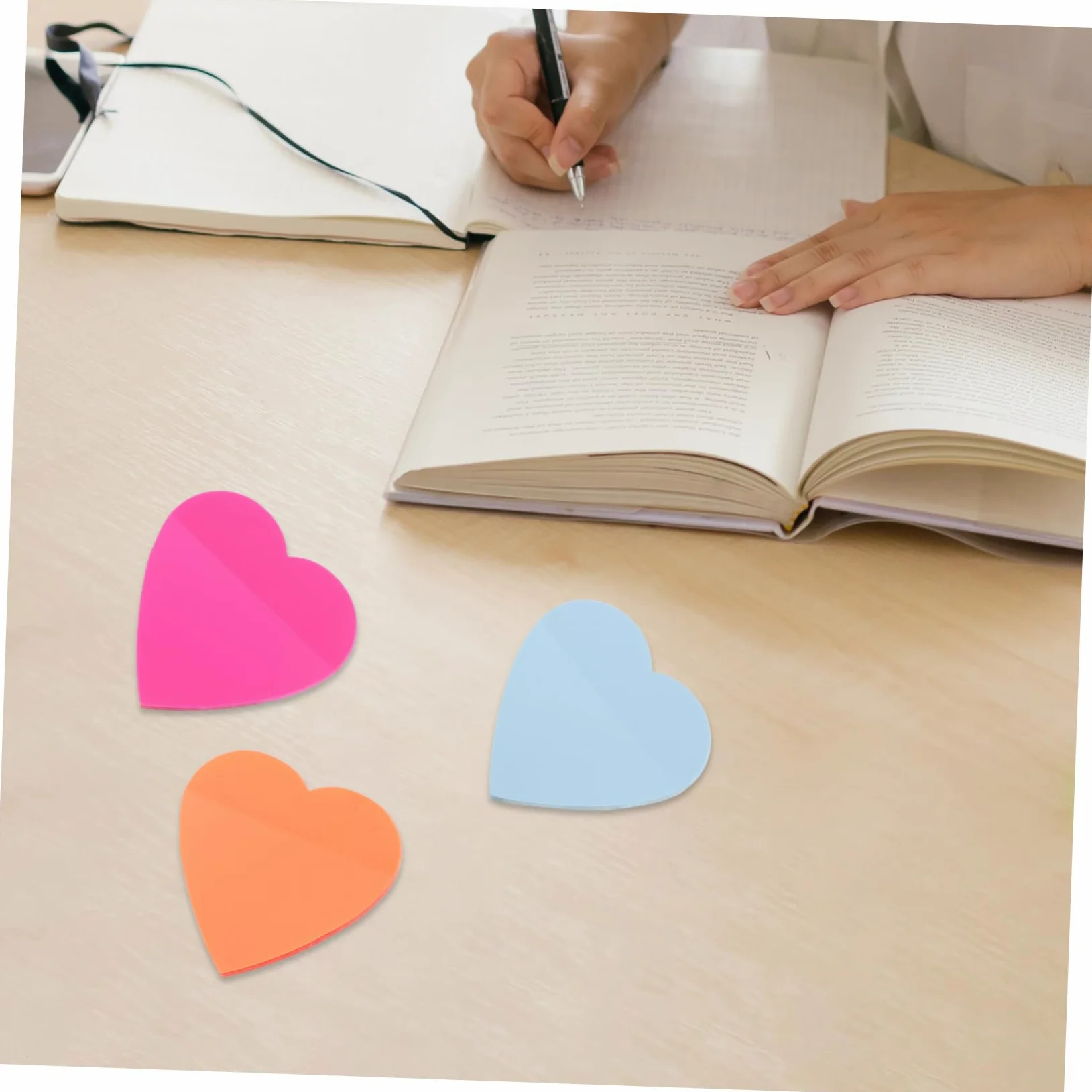 HOMSFOU 5 Pezzi Blocchetti Adesivi Colorati Note Adesive Resistenti e Riutilizzabili per Scuola e Ufficio con Design e Facile Scrittura Diverse Colorazioni Arancione
