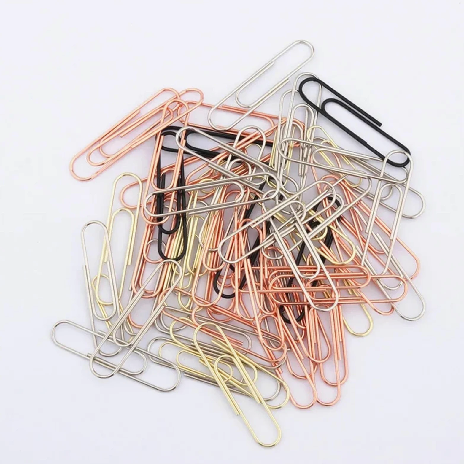 Fermagli di Carta 10Pcs 15/28/33/50mm Notebook Memo Pad Bookmark Binder Paperclips Accessories Paper Clips Binding Supplies Student Office Stationary(Golden -50mm)
