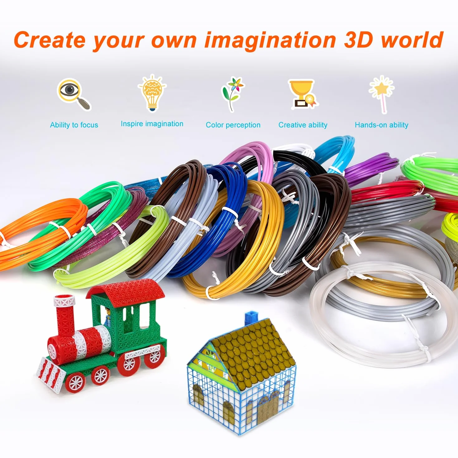 Kretrum 28 Colori Filamento Penna 3D PLA 1.75mm 3M Totale 276 Piede Glow Sparkly