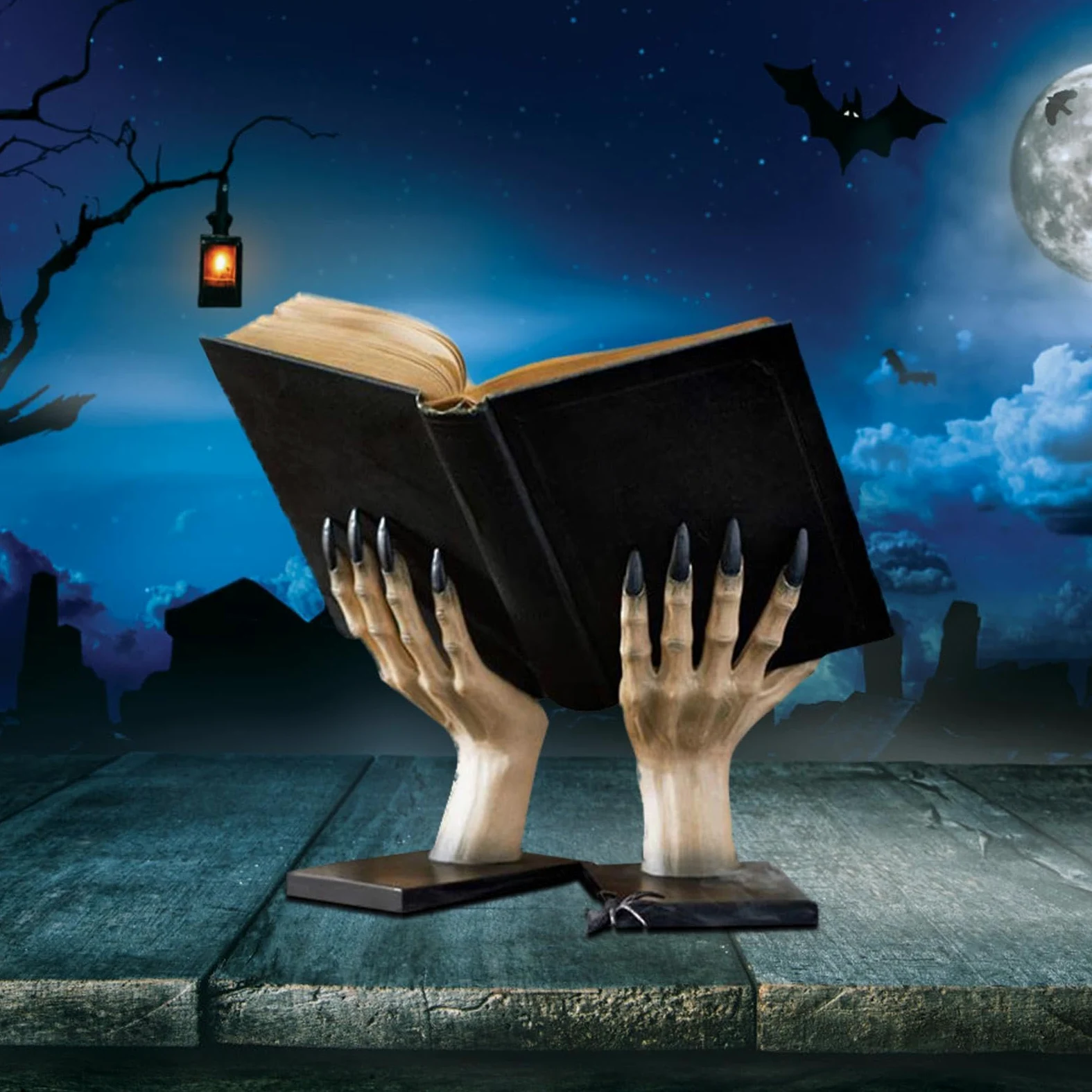 Reggilibri Originali Supporto Mani Di Gotiche In Resina Per Halloween | Fermalibri Di Halloween per Studenti Donne Uomini Comodino Biblioteca Scuola Soggiorno Camera da
