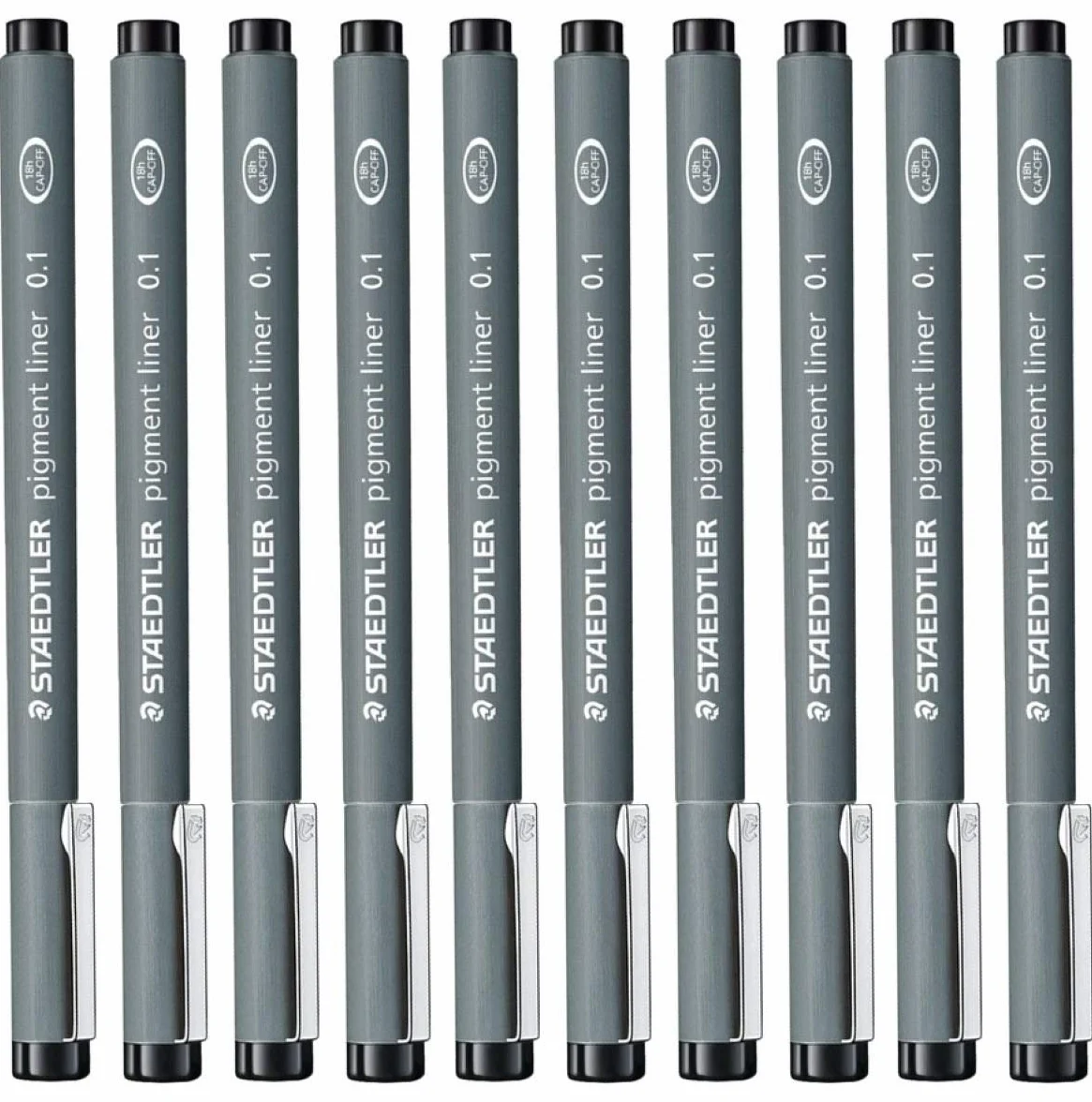 Staedtler 0,1 mm Pigment Liner Feutre à dessin esquisse de dessin Lot de 10 feutres