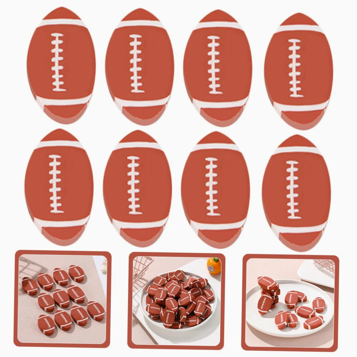 100 Gomme da Cancellare a Forma di Rugby in Tpr Marrone, Resistenti All'usura Design Creativo e Adorabile, per Studenti e Giochi su Tavolo Studio