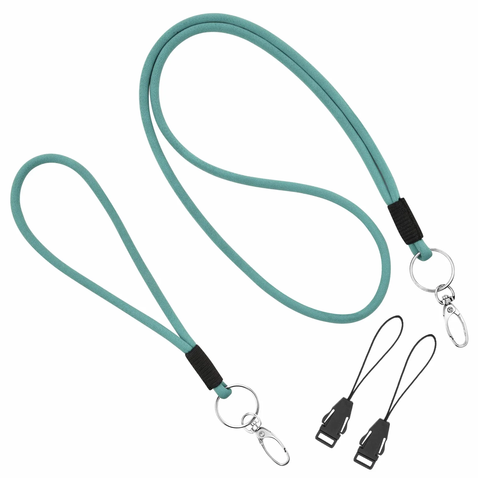 Vicloon Portachiavi Collo Staccabile Cordino Porta Badge Cinturino Polso Laccetto Fibbia Sgancio Sicurezza Neck Lanyard Strap Verde 2Pcs