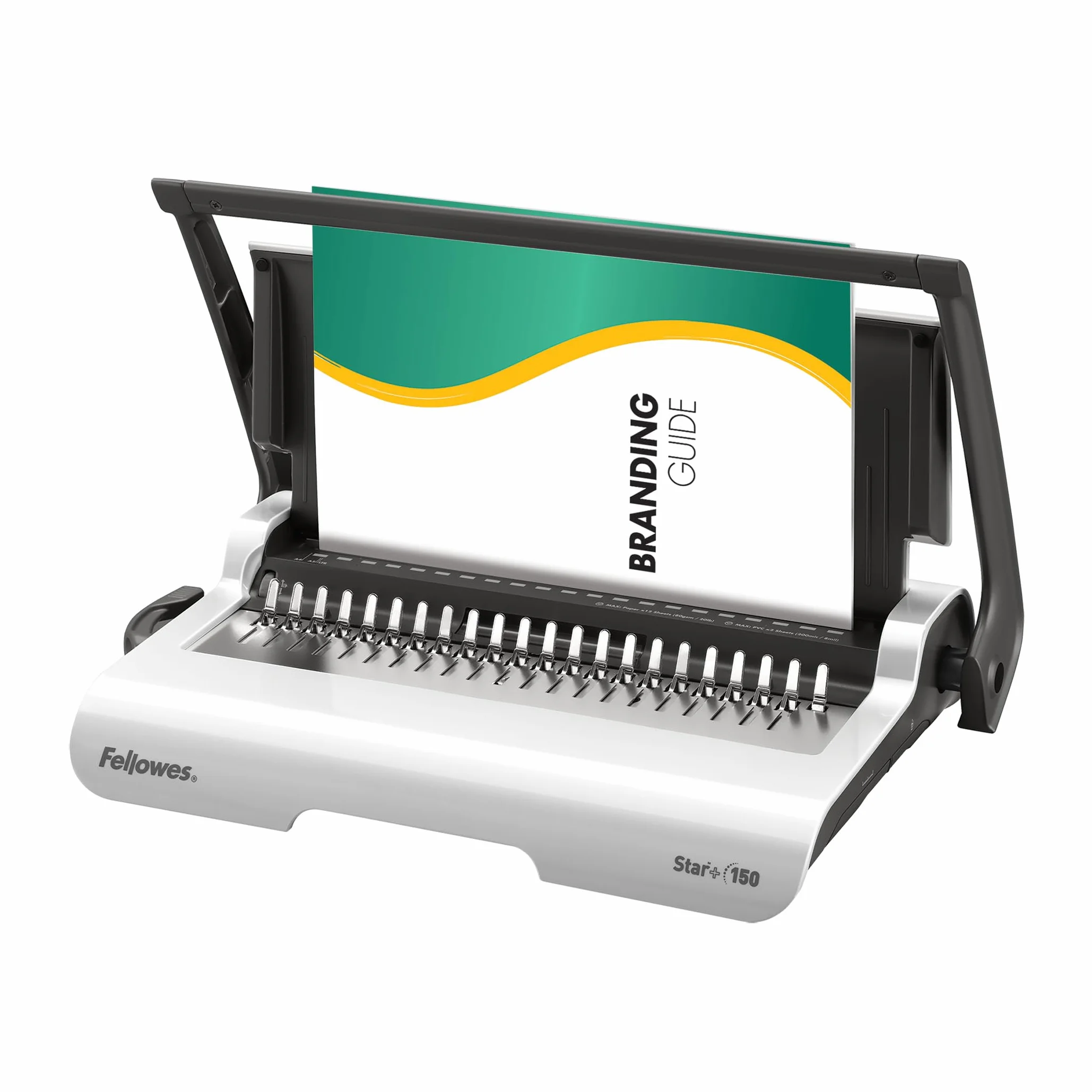 Fellowes Star+ Rilegatrice a pettine 150 con contenitore – Perfora fino a 15 fogli A4 – Rilega fino a 150 fogli – Manuale – Ideale per casa o piccolo ufficio