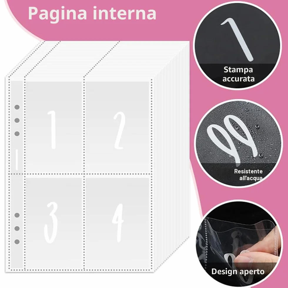Libro del risparmio A5, 100 Envelope Savings Challenge, Challenge del risparmio, Agenda risparmio soldi con buste, 5050€ (Rosa)