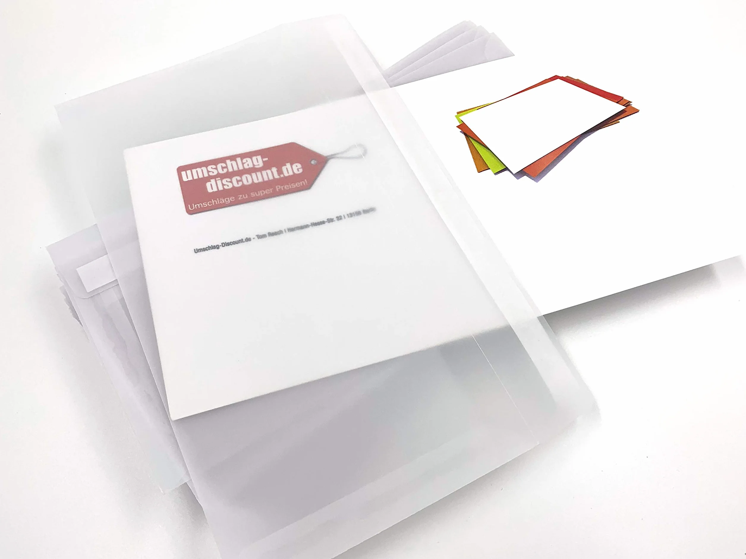 umschlag-discount – buste lettere trasparenti in carta di pergamina per lettere informative, buoni, inviti & Co - 500 buste autoadesive con le dimensioni 220 x 110 mm (DIN lungo)