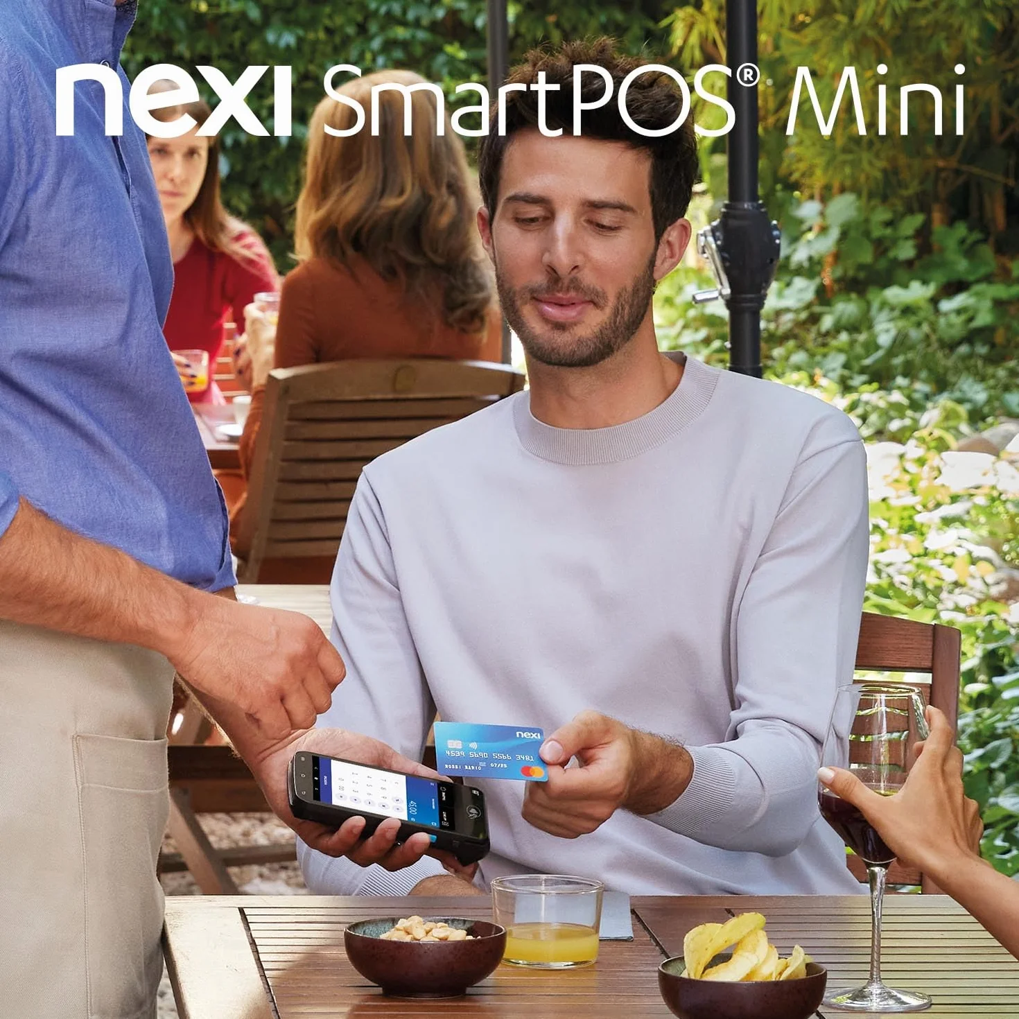 Nexi SmartPOS Mini a Canone Zero, Pos Portatile Contactless, Lettore Elettronico Portatile per Pagamenti con Bancomat, Carta di Credito, Prepagata, Apple Pay e Google Pay