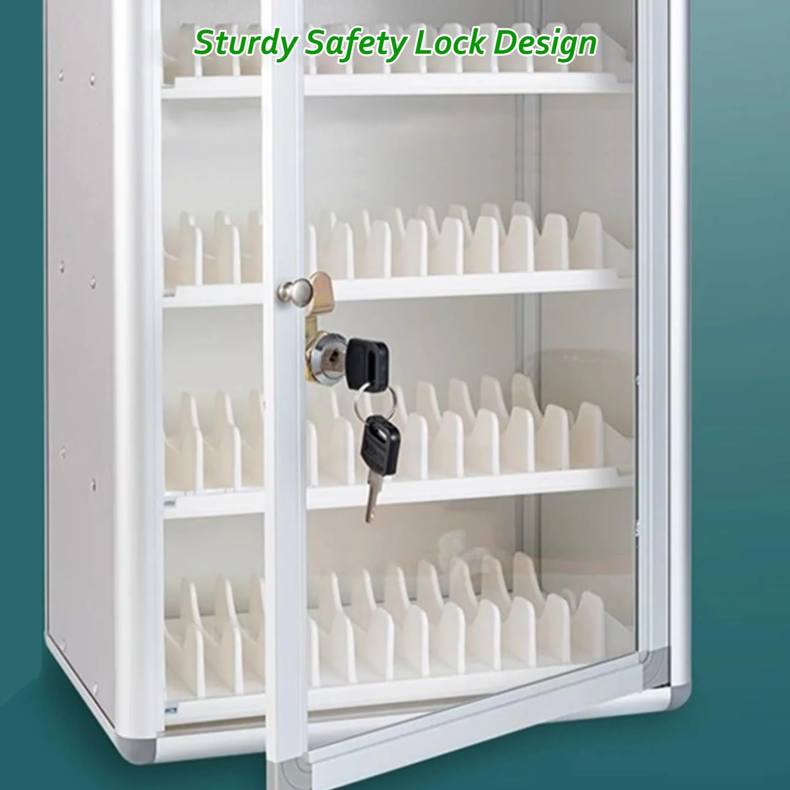 Supporto da parete per telefono cellulare in lega di alluminio per aule da 12 a 72 scomparti, perfetto per scuole, sale riunioni, fabbriche, palestre, salvaspazio, 26,5 x 20 x 60,5 cm
