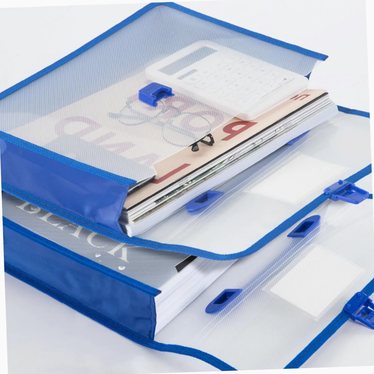 Cartelle Portadocumenti A4 Design Verticale Elegante in Pp Resistente Set 5 Pezzi Grande Capacità Manico Pratico per Ufficio, Scuola e Uso Business