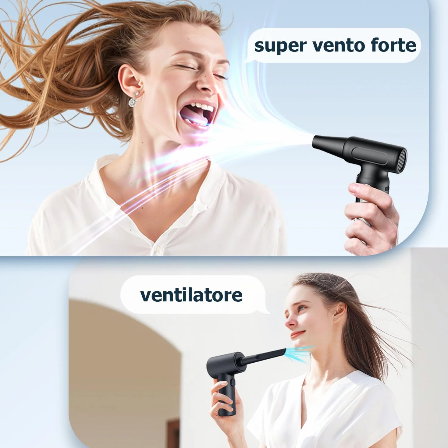 Soffiatore Aria Compressa Elettrico- 200000 RPM Super Power Cordless Air Blower Duster, USB ricaricabile durevole 3-Gear regolabile Dust Blower Cleaner per PC, tastiera