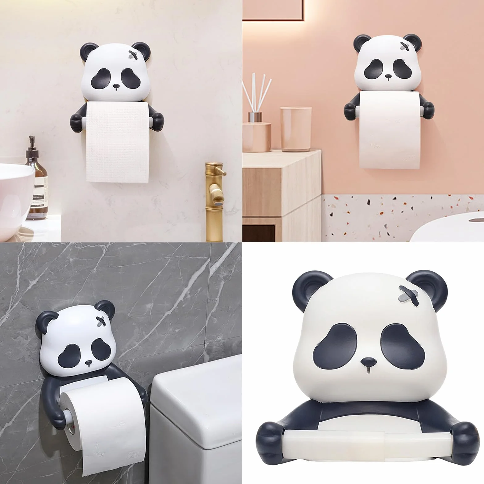 Panda Portarotolo Carta igienica Da Parete Non Forare Necessario Carta igienica Portarotolo Per Bambini Decorazione Bagno