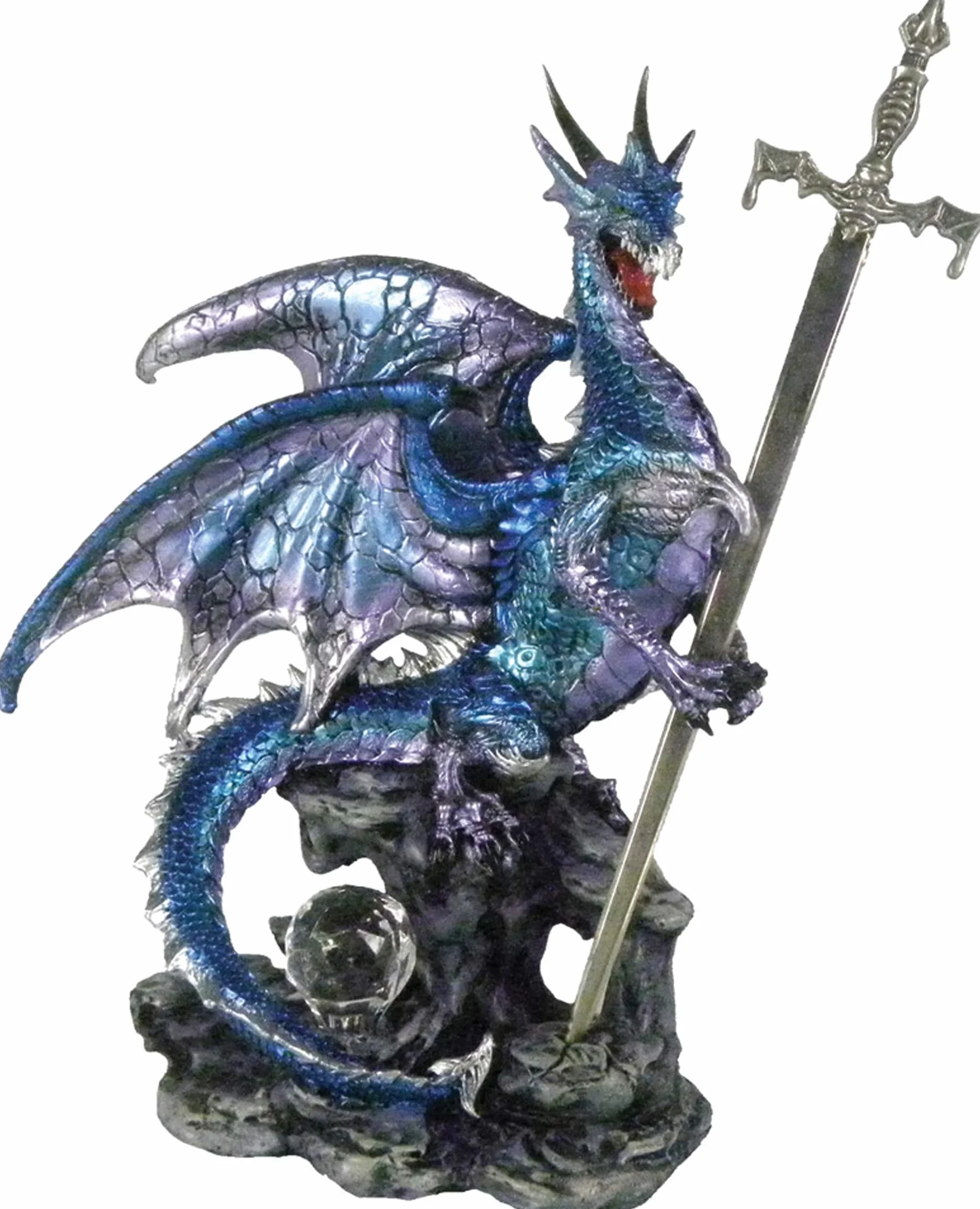 Nemesis Now - Aprilettere con spada del drago, 23 cm, colore: Blu
