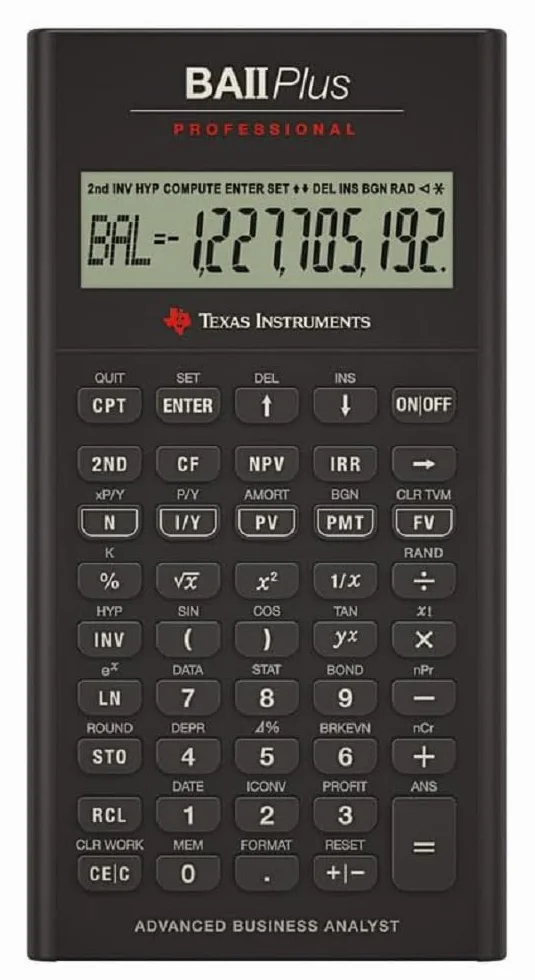 Texas Instruments BA II Plus - Calcolatrice finanziaria professionale, nero