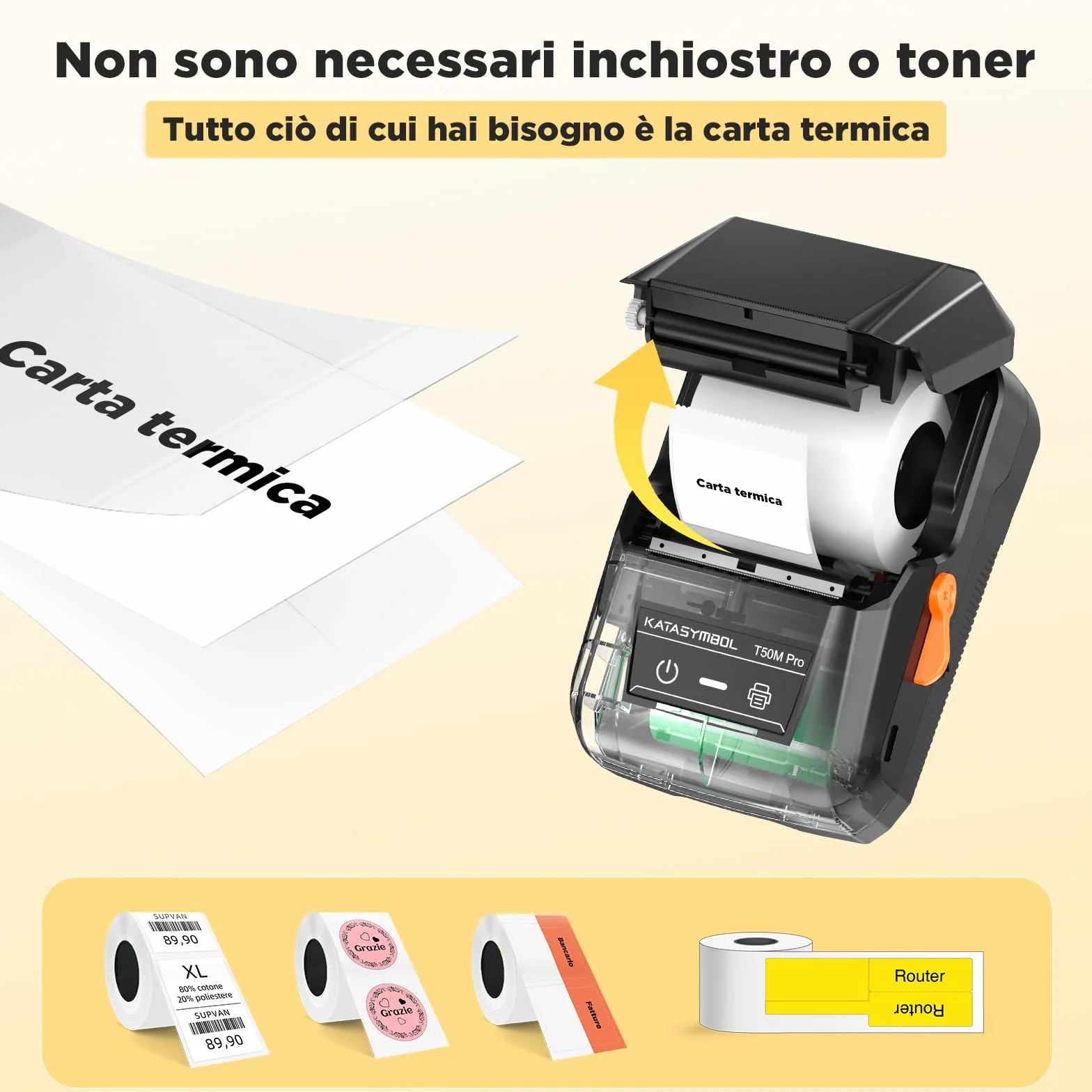 SUPVAN T50M Pro Etichettatrice Bluetooth Nastro 30 Caratteri 700 Icone senza Inchiostro