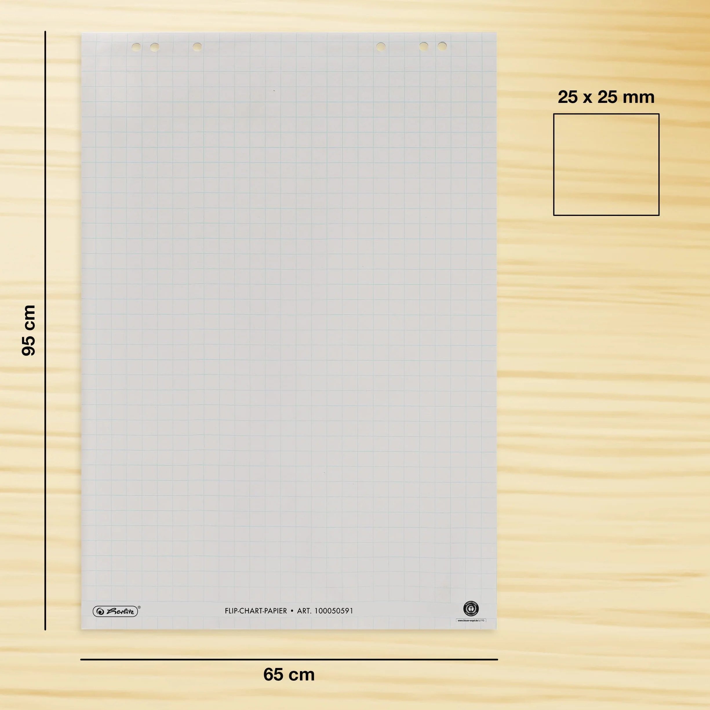 Landre 100050591 - Confezione da 10 blocchi di fogli per lavagna, 68 x 99 cm, 20 fogli per blocco, 80 g/m², colore: Bianco