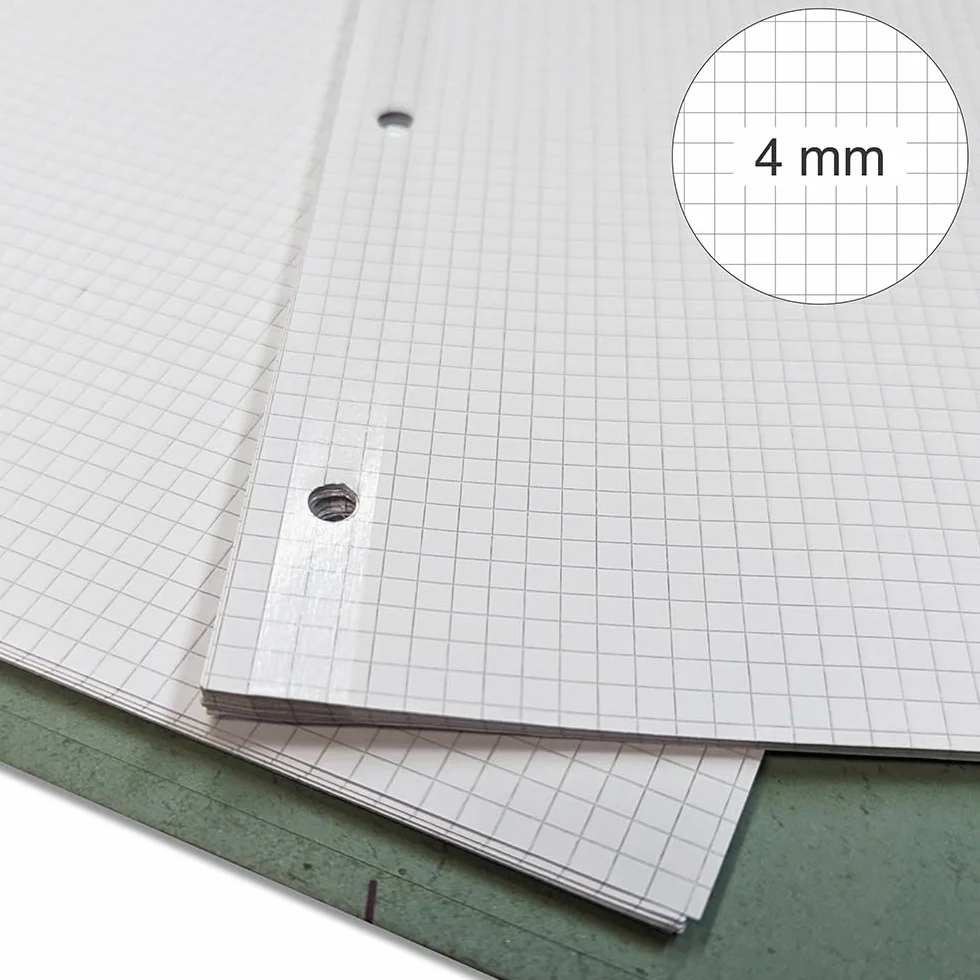 BM BeMore Ricambi Bandup A4 Banda Rinforzata Rigatura 4mm Quadretti Senza Margini 40 Fogli Carta 90g/mq