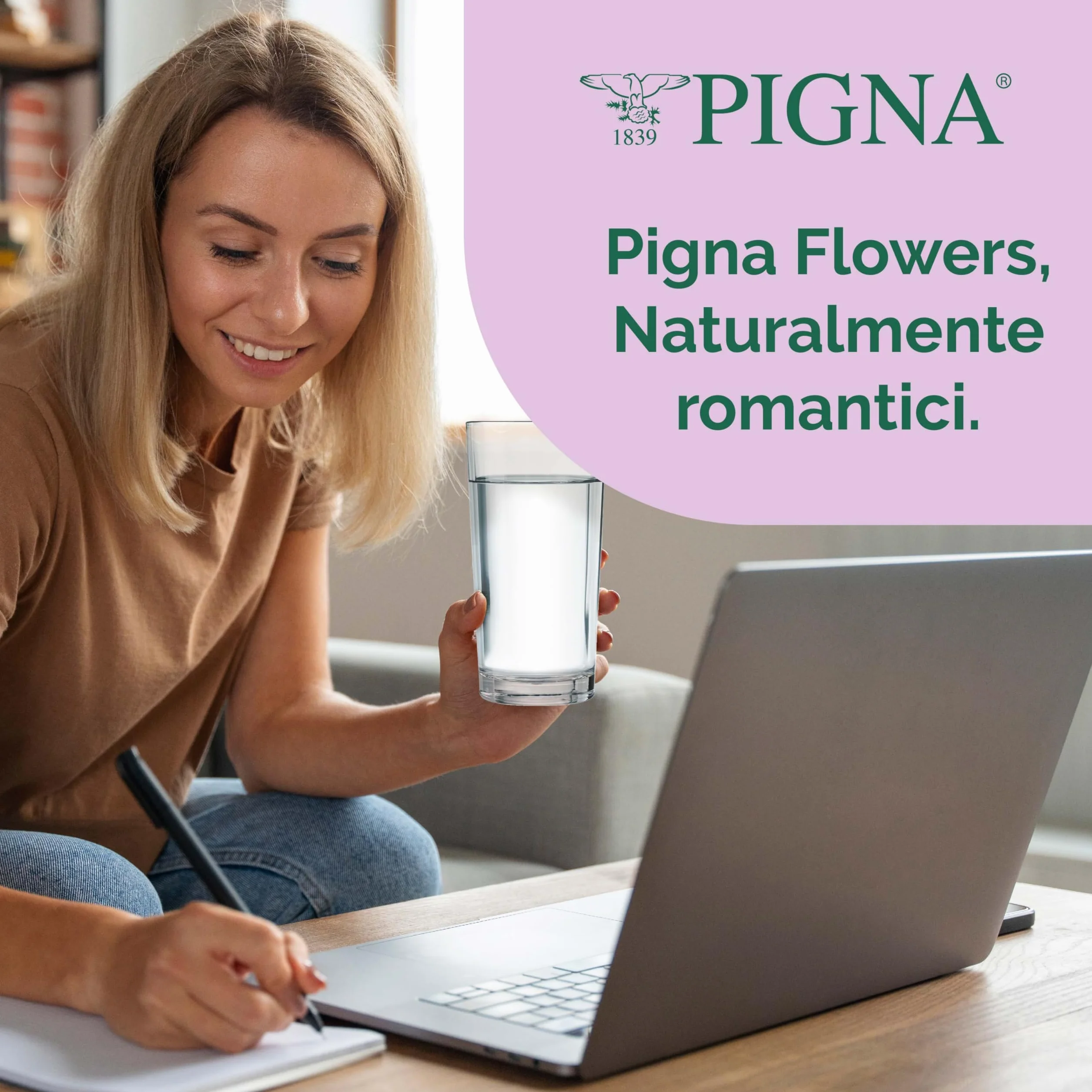 Pigna Maxi Quaderni Nature Flowers A4 21x29,7 cm 1R Righe 80 gr Carta Riciclata 10 szt
