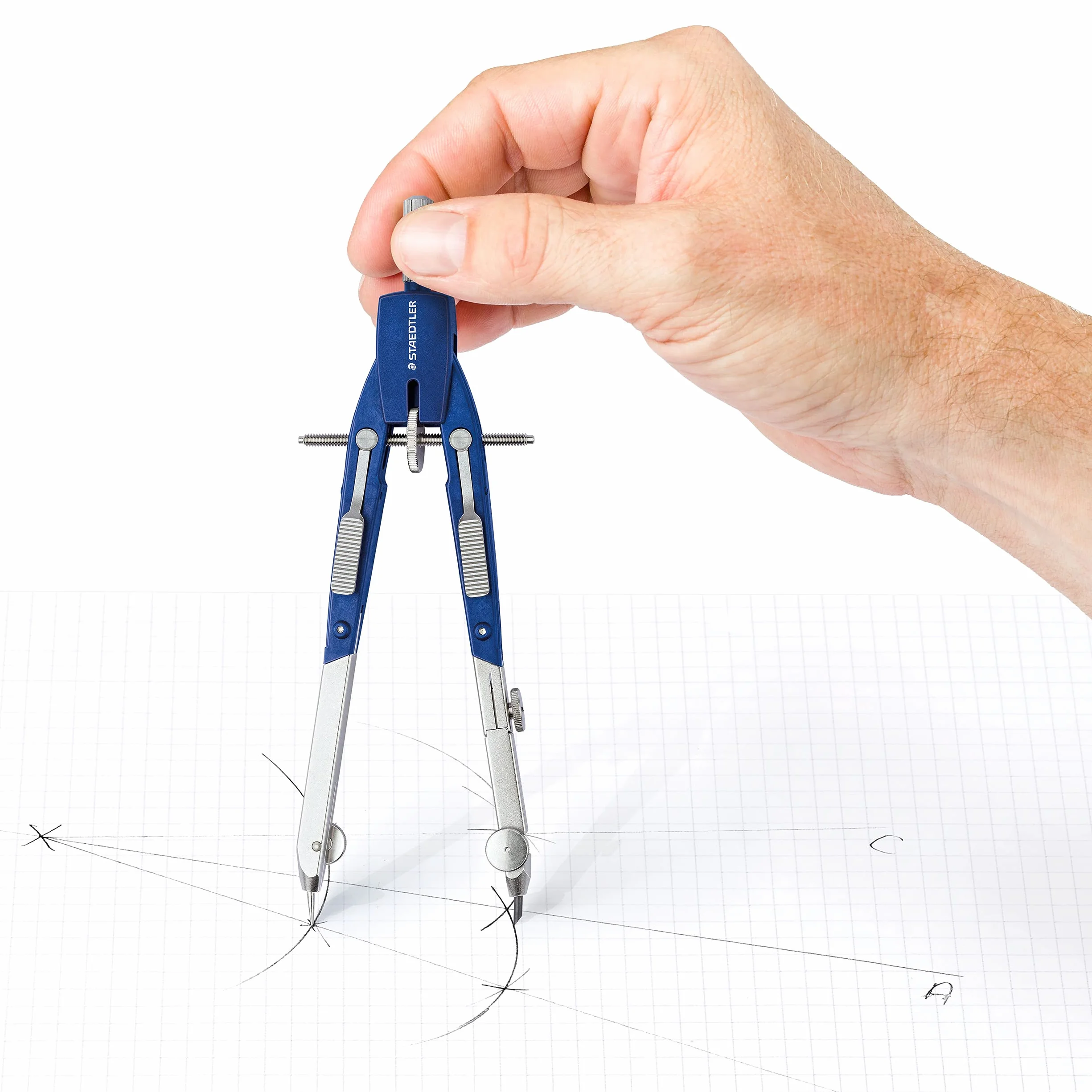 Staedtler Mars Comfort - Compasso Scuola Media Elementare e Superiore, Include Astuccio e Tubetto Mine, Ideale per Cancelleria Scuola Ufficio e Cartoleria - Materiale Scolastico e Cose per la Scuola