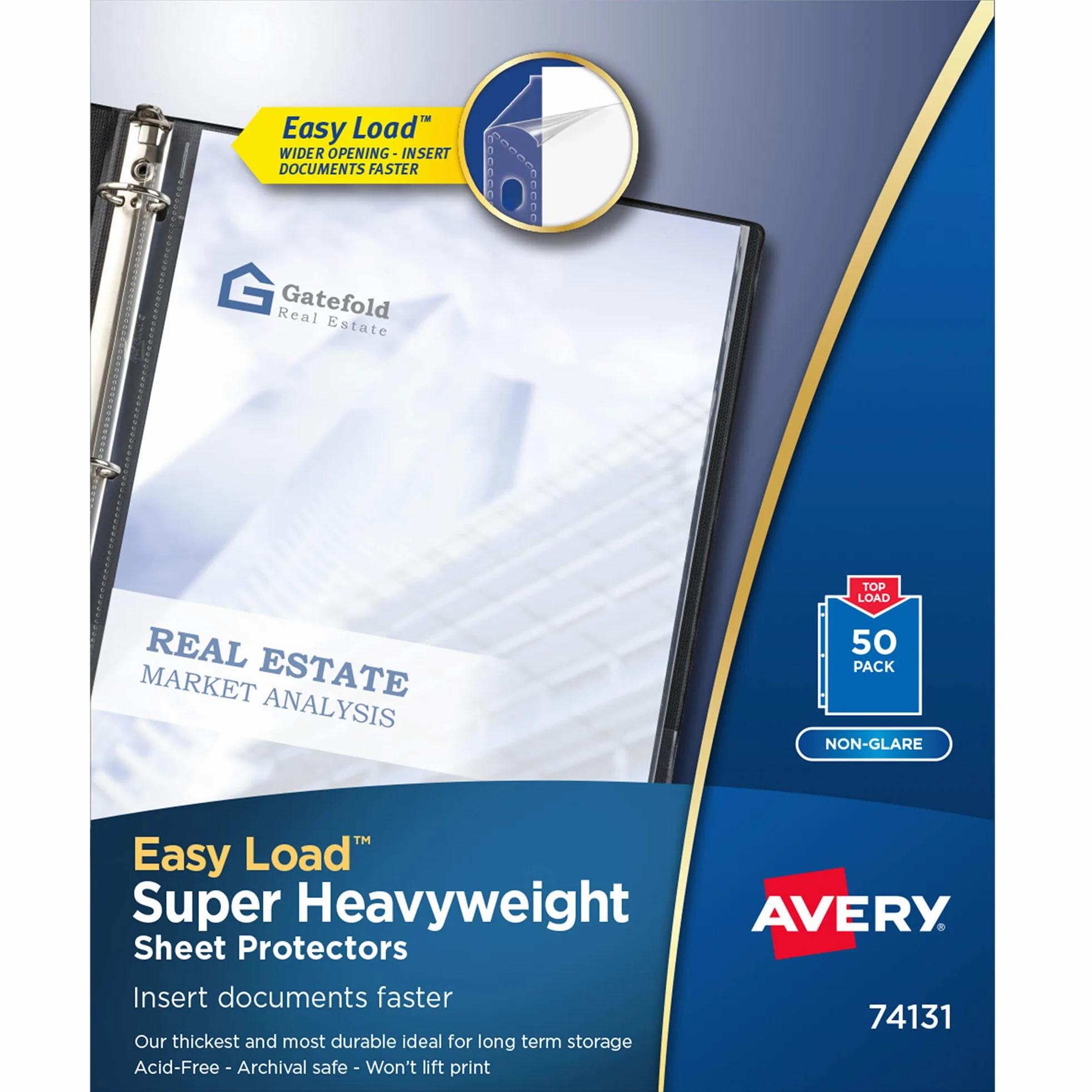 Avery 74131 - Protezioni per fogli in polipoliedrici, calibro super pesante, confezione da 50