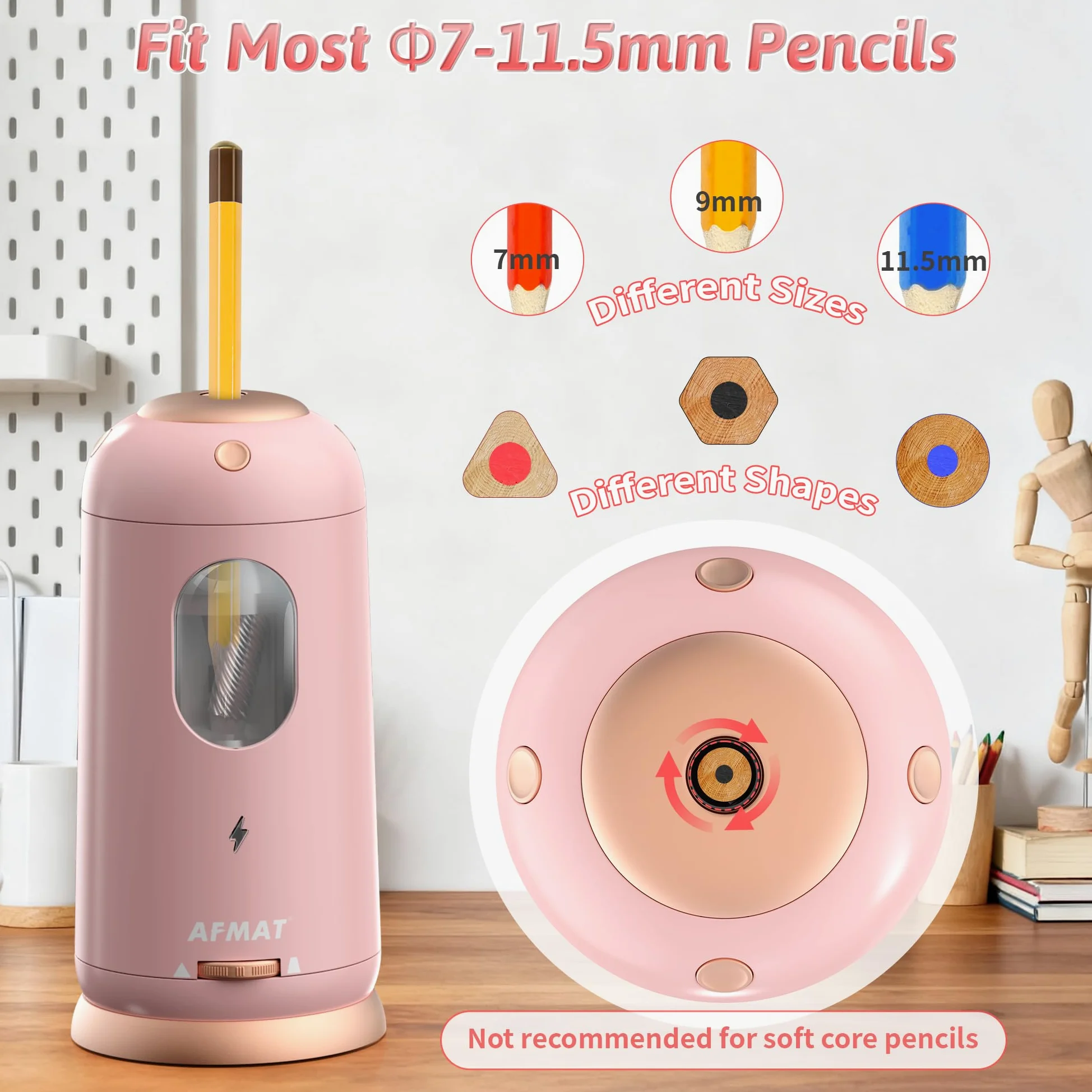 Temperamatite elettrico,Temperamatite elettrico con lattina, Temperamatite elettrico temperamatite spessore e penne sottili