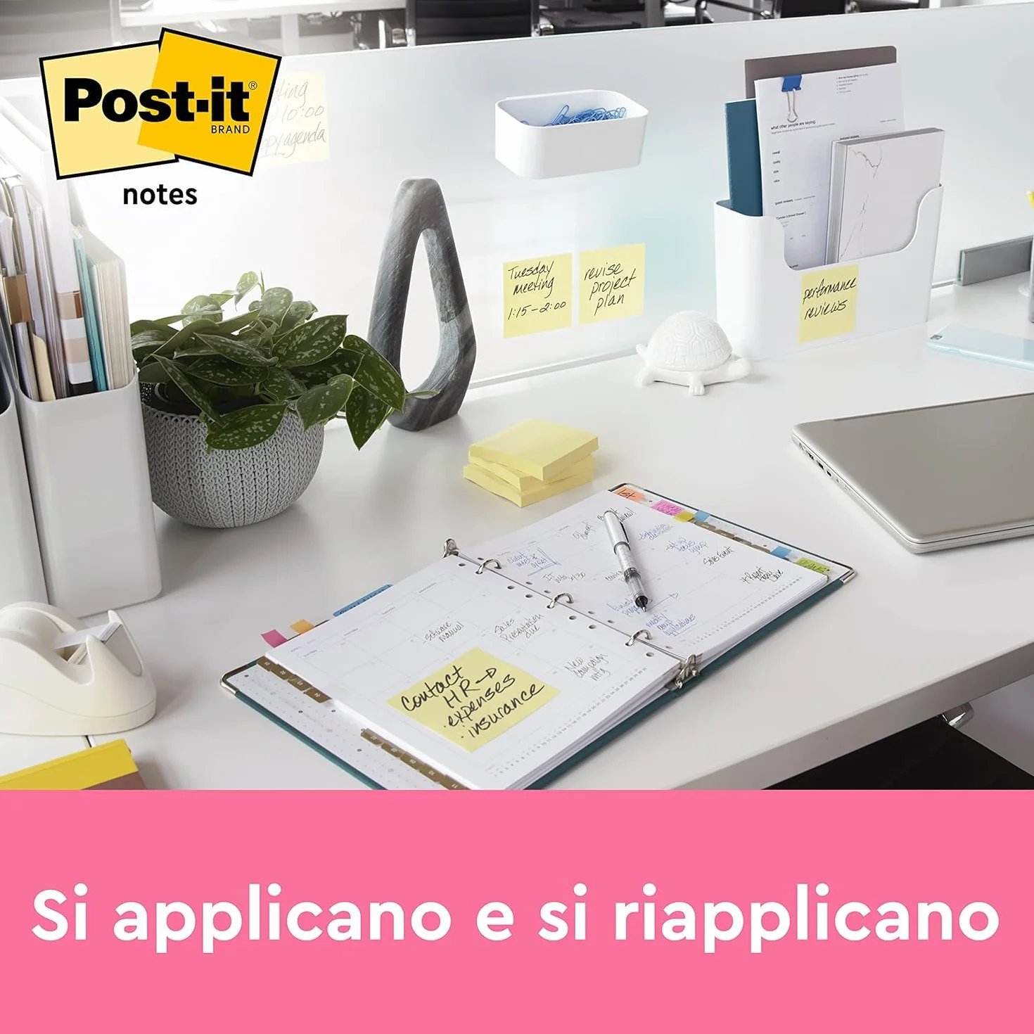 Post-it Canary Yellow Foglietti Adesivi 76 mm x 76 mm, Confezione da 24 blocchetti, 100 Fogli per blocco