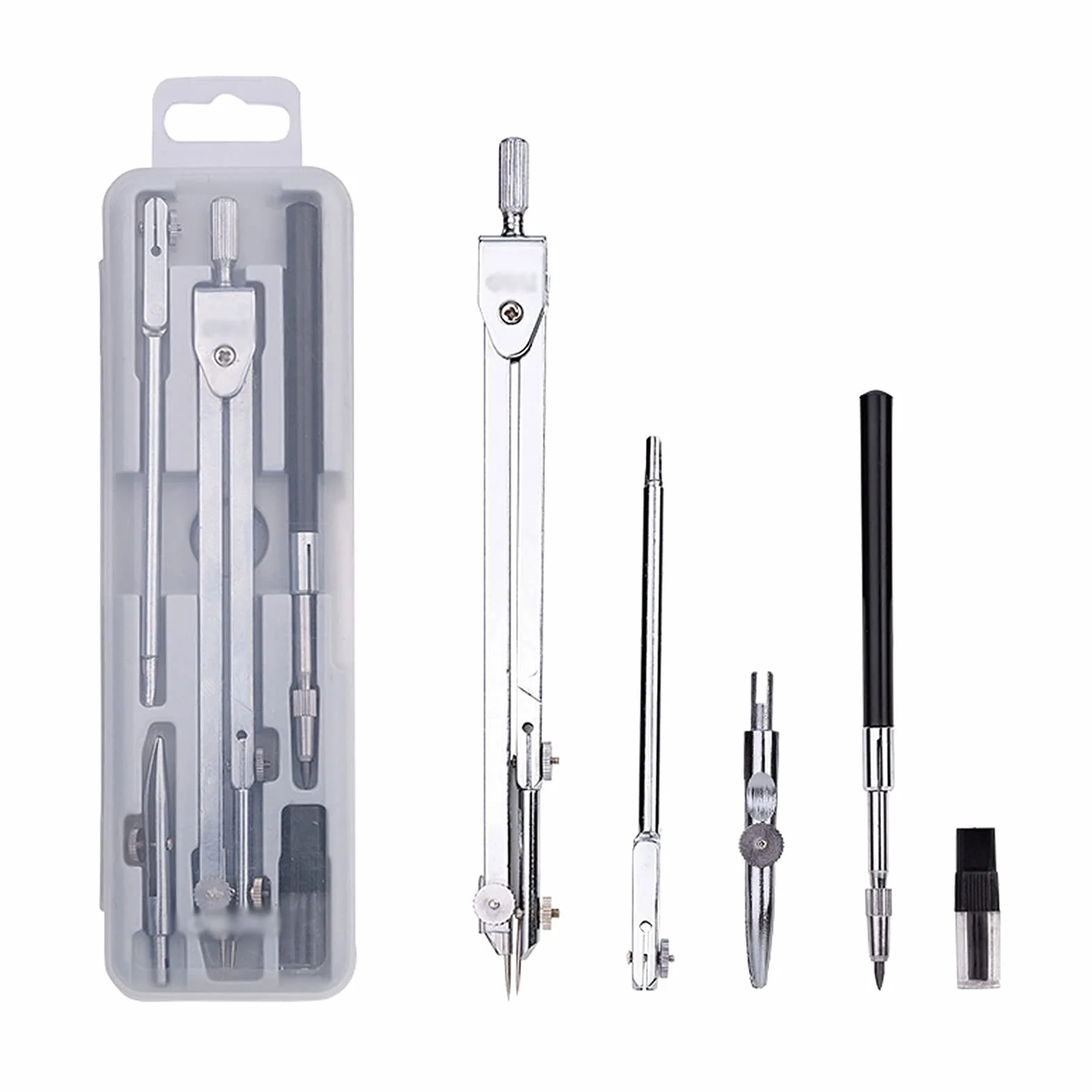 Kit di Matematica e Geometria Set di Compasso da Disegno Professionale Set di Compasso per Strumenti Ingegneria Disegno Professionale Set di Disegno Kit di Geometria(C)