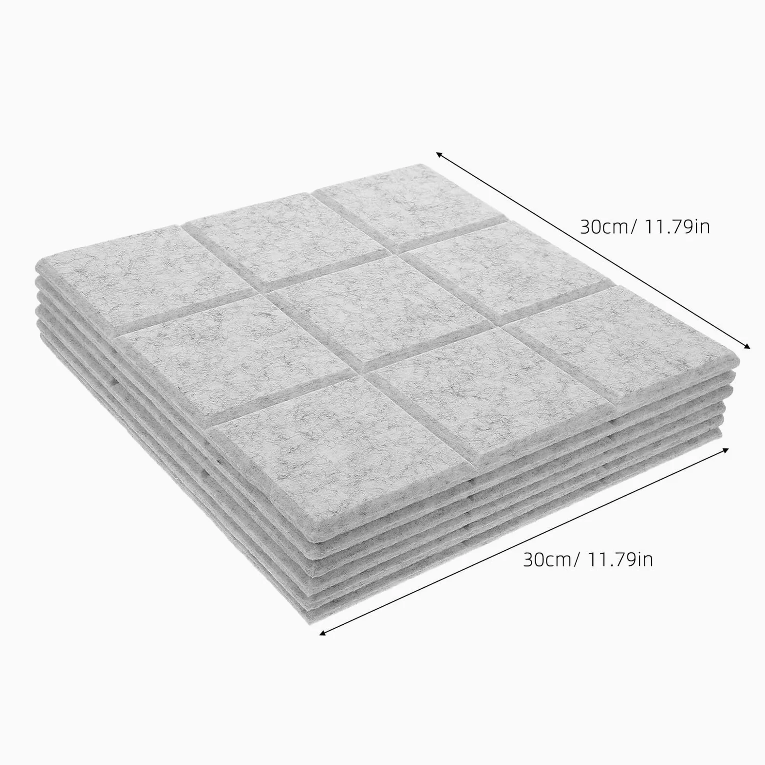 COHEALI 12 Pannelli Bacheca in Feltro Autoadesiva 30x30cm Grigio Chiaro Set da 12 Piastrelle per Bacheche da Ufficio e Casa Assorbimento Acustico per Organizzazione e Decorazione
