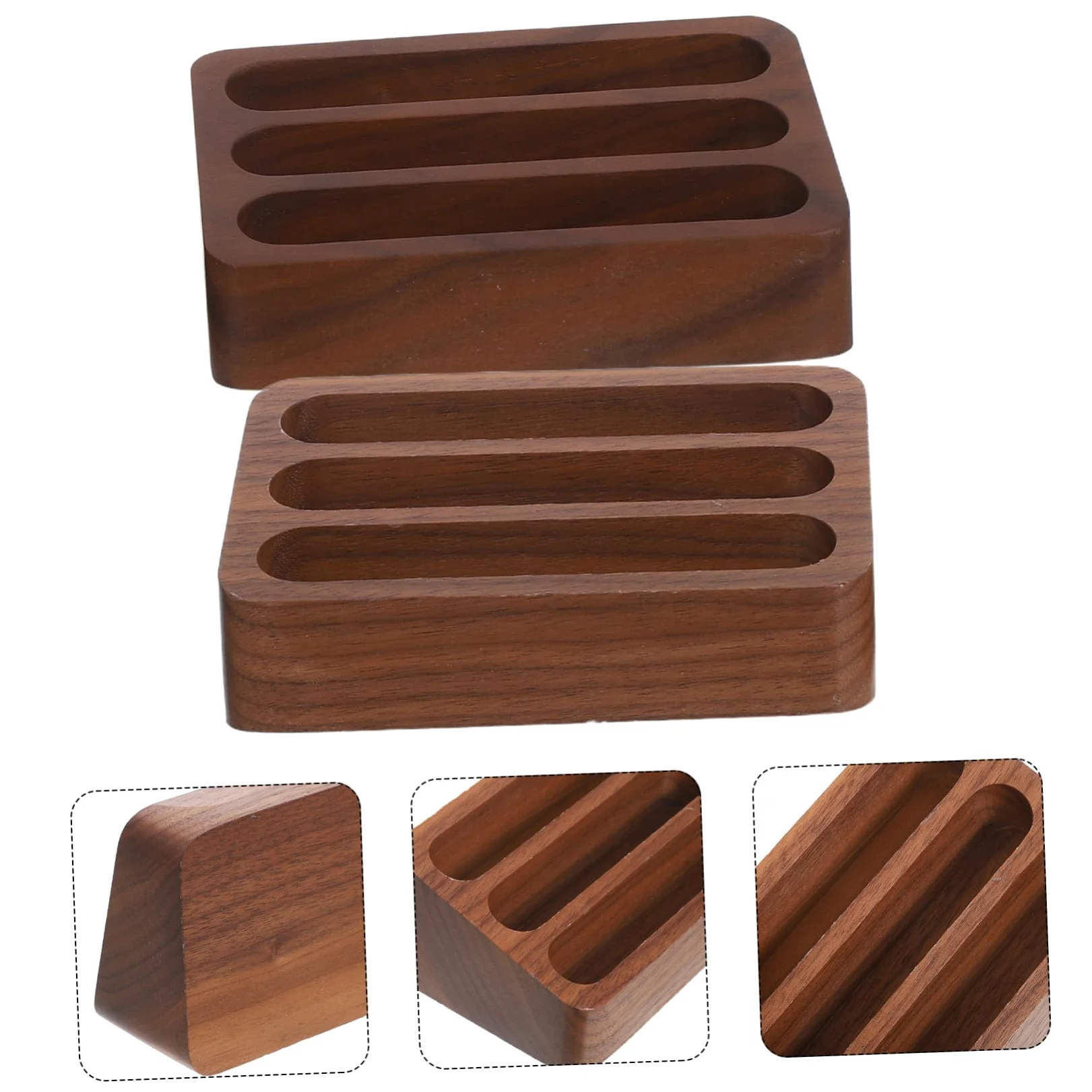 Hemobllo 2pezzi Porta Biglietti Da Visita in Legno Da Espositore Multi-slot Per Scrivania Piccolo Contenitore Portaoggetti Organizer Elegante Per Ufficio e Casa