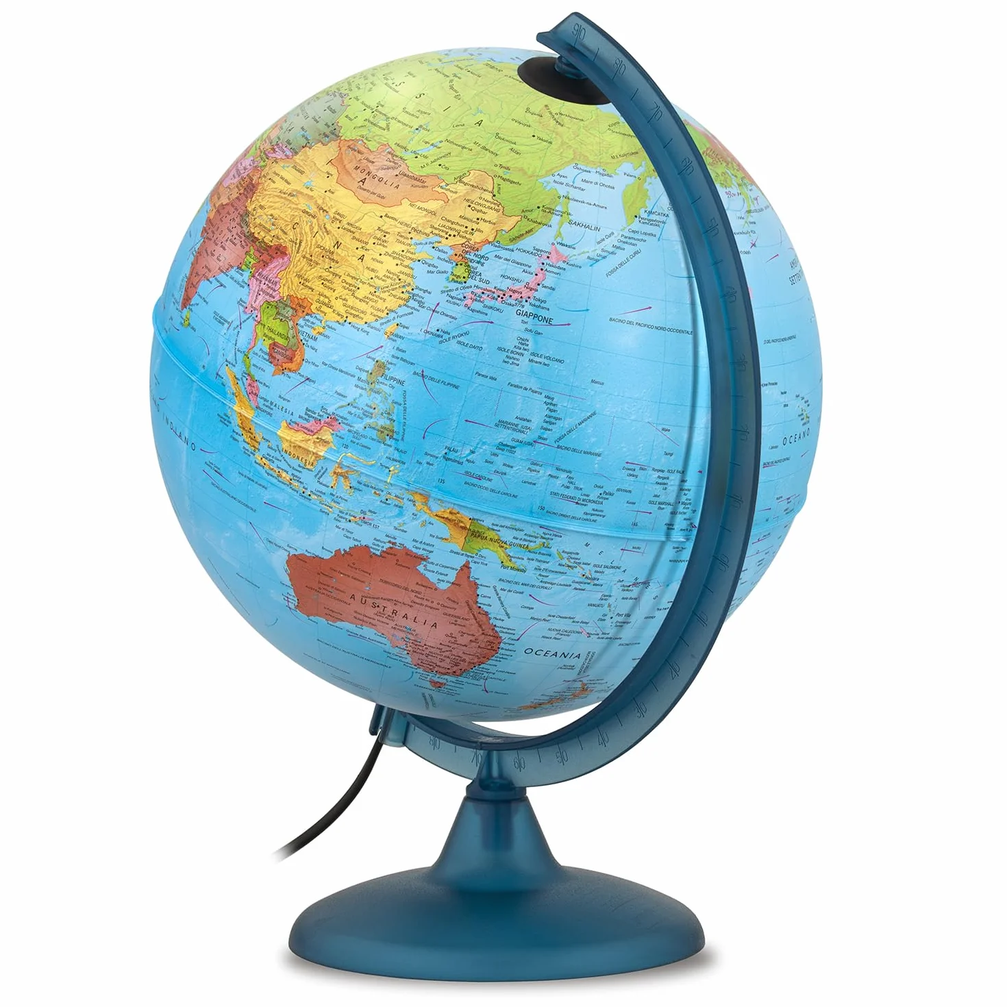 Tecnodidattica Night&Day Mappamondo 25 cm doppia cartografia Politica Costellazioni celesti italiano