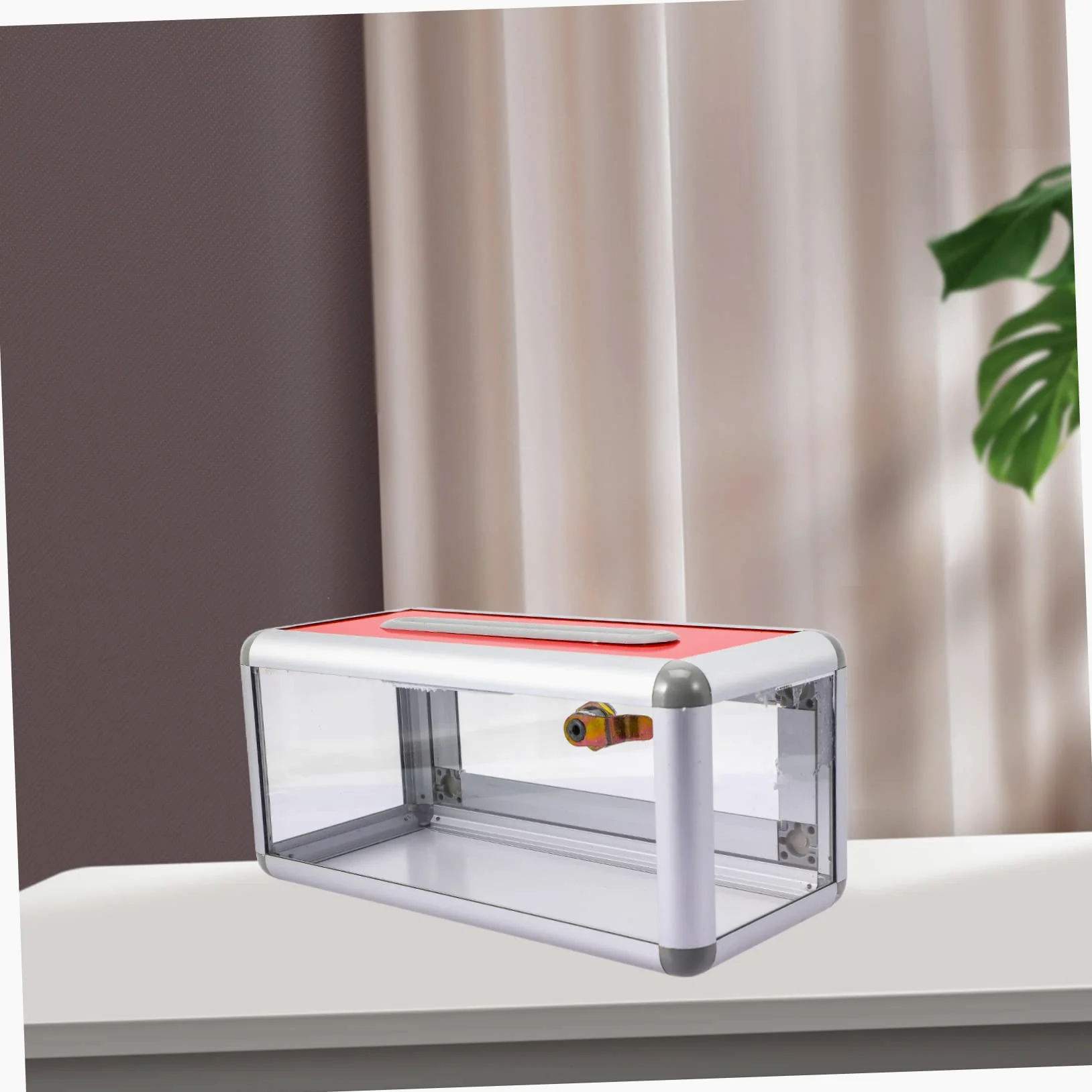 Angoily Porta Biglietti Da Visita Serratura Da Tavolo, Astuccio Multifunzionale Per Schede Elettorali, Scatola Porta Carte Aziendale Per Sale Conferenze e Ufficio, Design Pratico e Materiale Sicuro