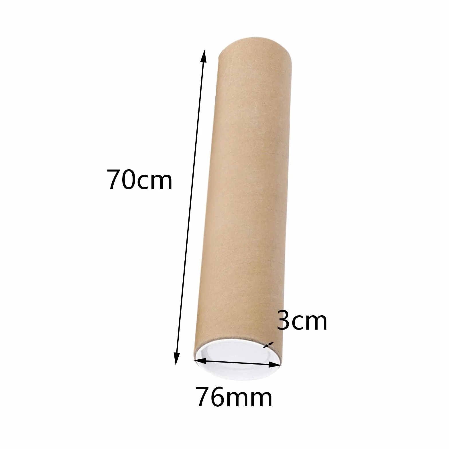 Oshhni Tubi portatili con tappi Tubo di carta espresso Tubi di cartone Scatole di stoccaggio Tubi di imballaggio, 70 cm
