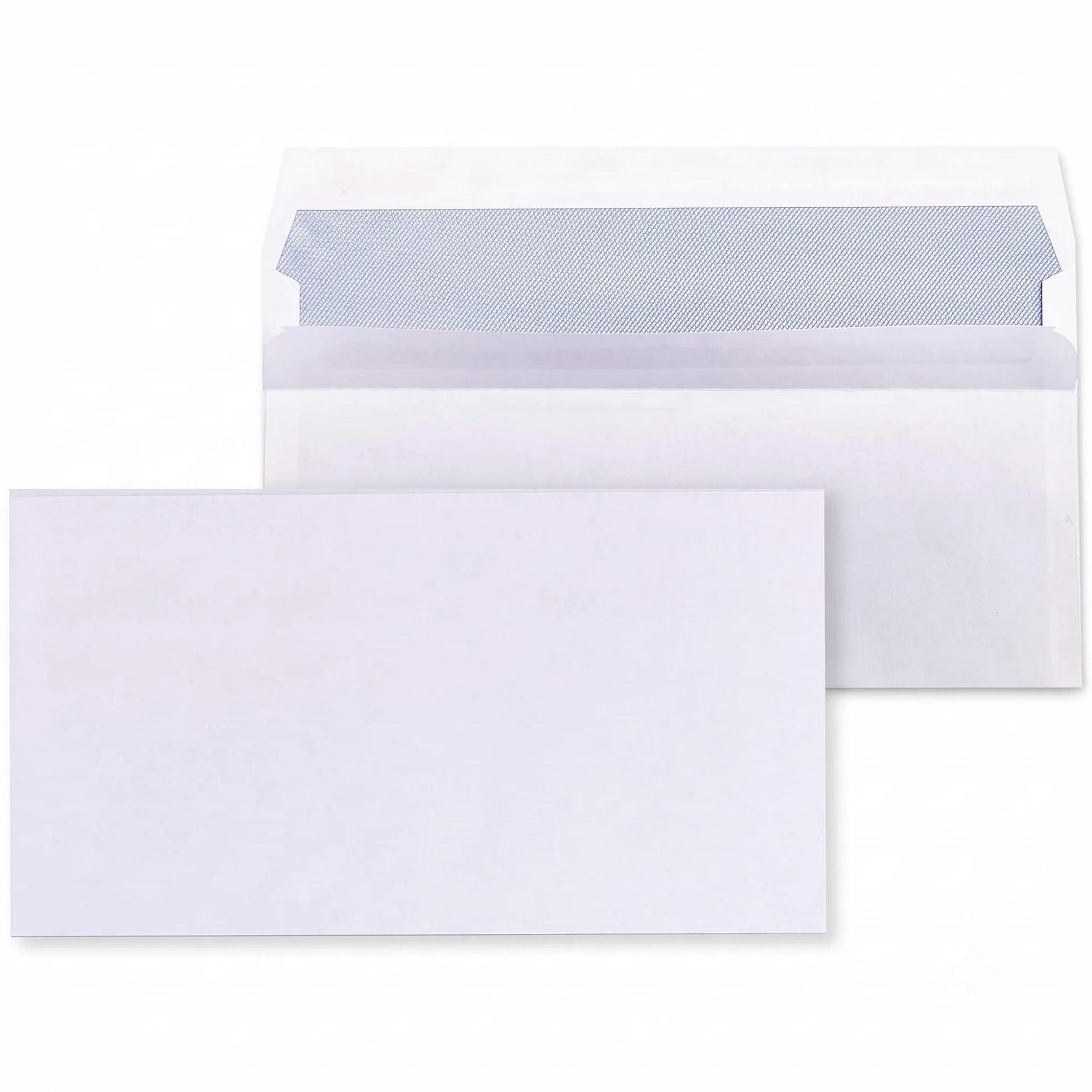 Buste bianche DL da 1000 pezzi, 80 g/m², autosigillanti, 110 x 220 mm, in carta vergine non rivestita, buste riciclabili per lettere, fatture e posta dell'ufficio