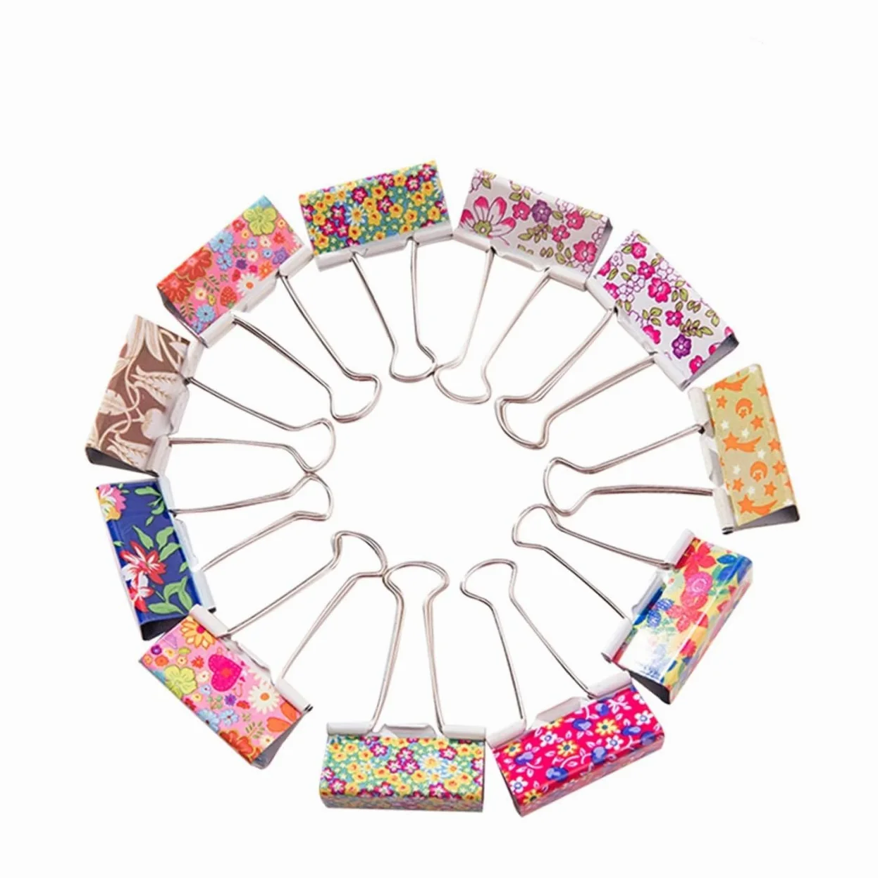 Binder Clips 25mm in Metallo, 48 Pezzi, Fermaglio per Carta | Mollette Fermacarte per Casa e Ufficio, Materiale Scolastico Festa Scuola Decor, File Clips Assortiti Colore Casuale