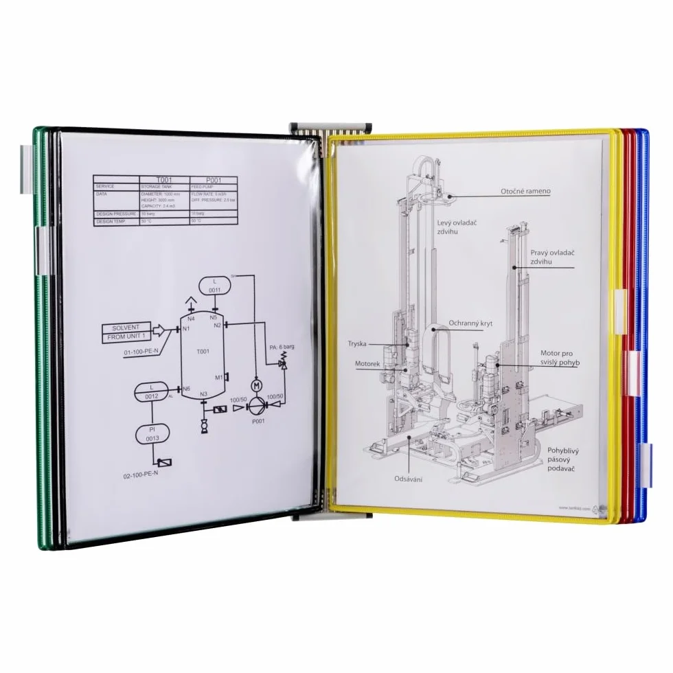 T-Technic A3 Leggio murale 45x10x32 cm con 10 buste in metallo