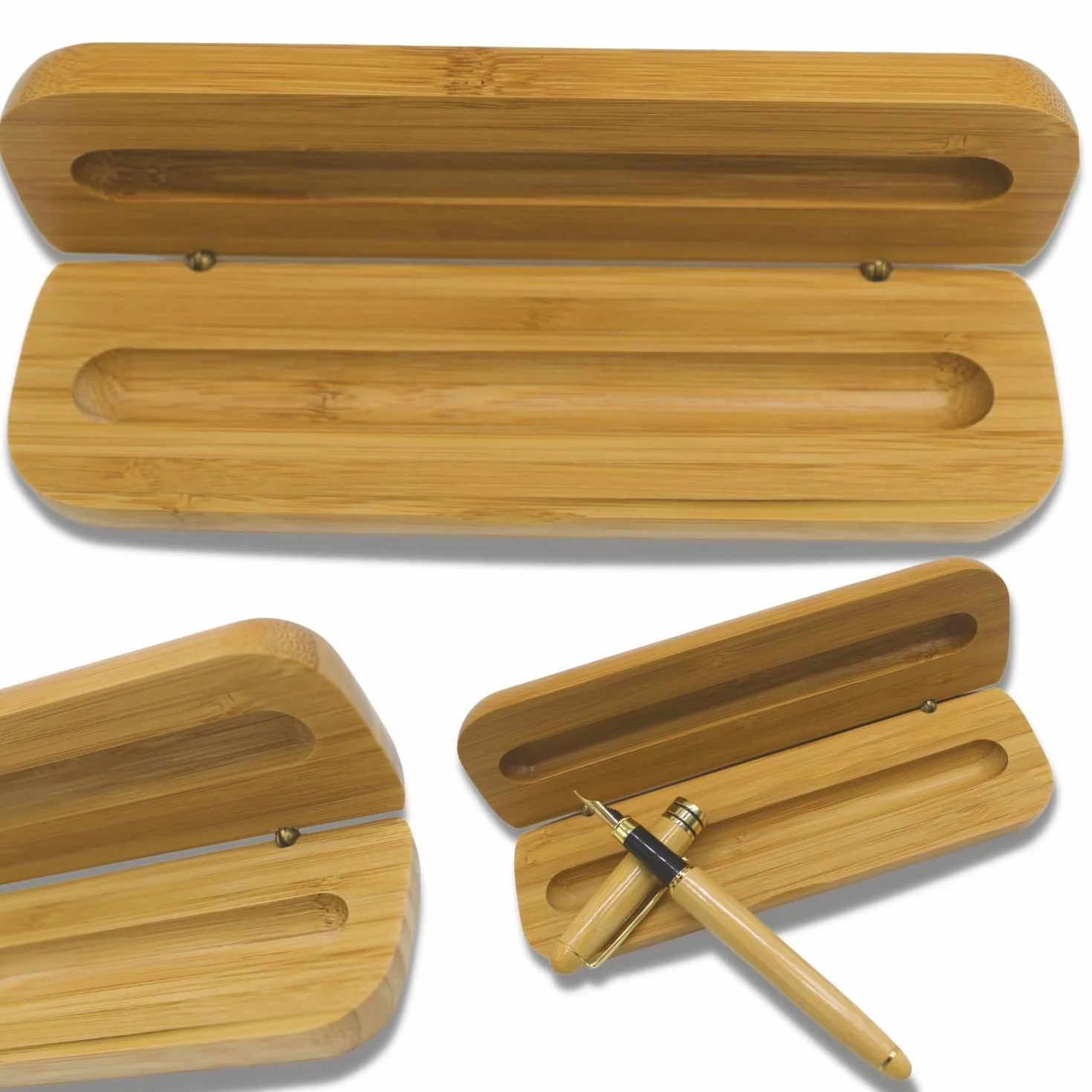 Amore Legno Sforza Penna Stilografica Elegante, Regalo Uomo Donna Laurea Compleanno con Frasi Motivazionali, Scatola Bamboo