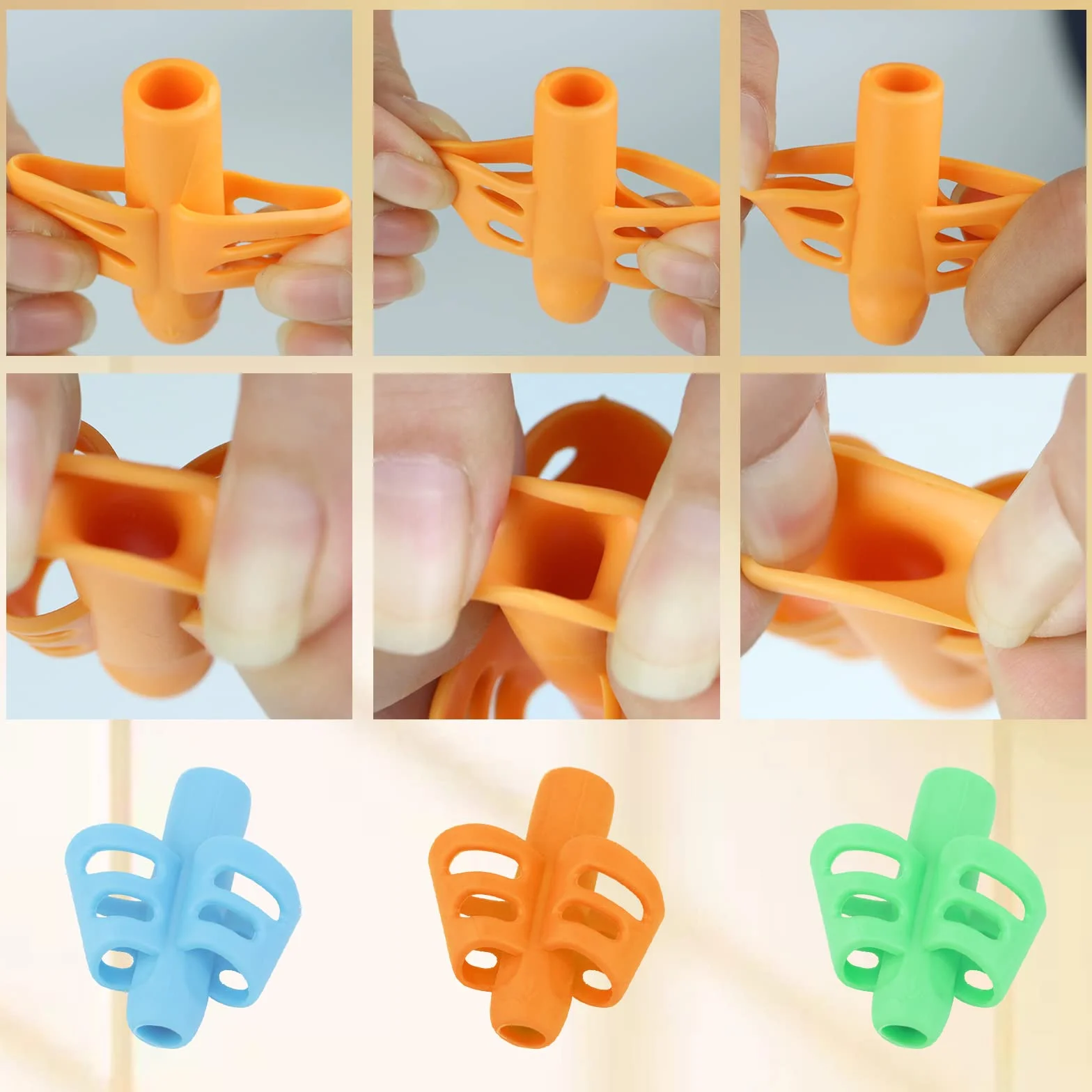 MXTIMWAN 5 Pezzi Aiuto Scrittura per Bambini, Impugnature Matite in Silicone, Correzione Postura Scrittura