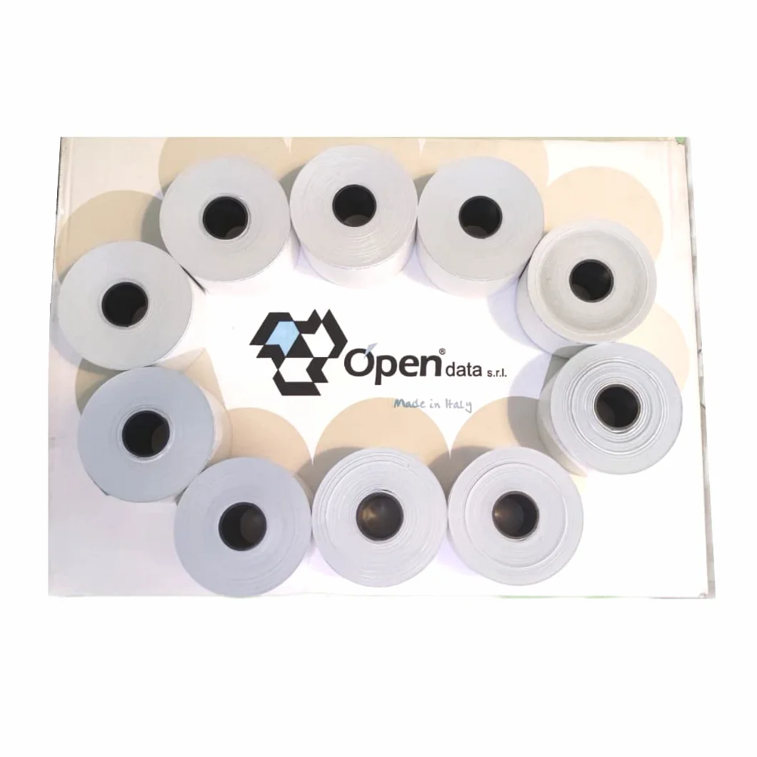 Opendata Rotoli di Carta Termica Adesiva Per Bilancia – Rotolo Termico Adesivo 60x40mt con Anima 25 mm (Confezione da 10 Rotoli)