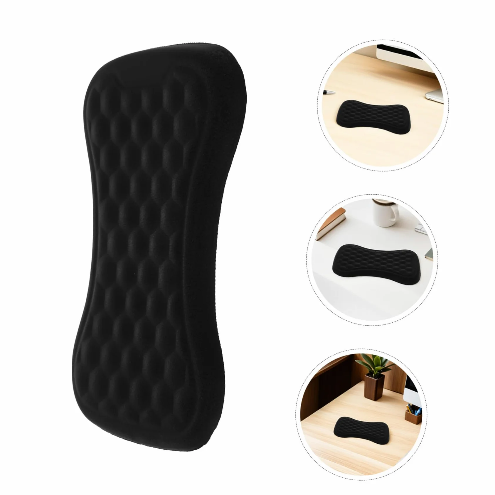 2 Pezzi Tappetino Da Polso Per Mouse Da Gioco Da Tastiera Poggiapolsi Ergonomico Black