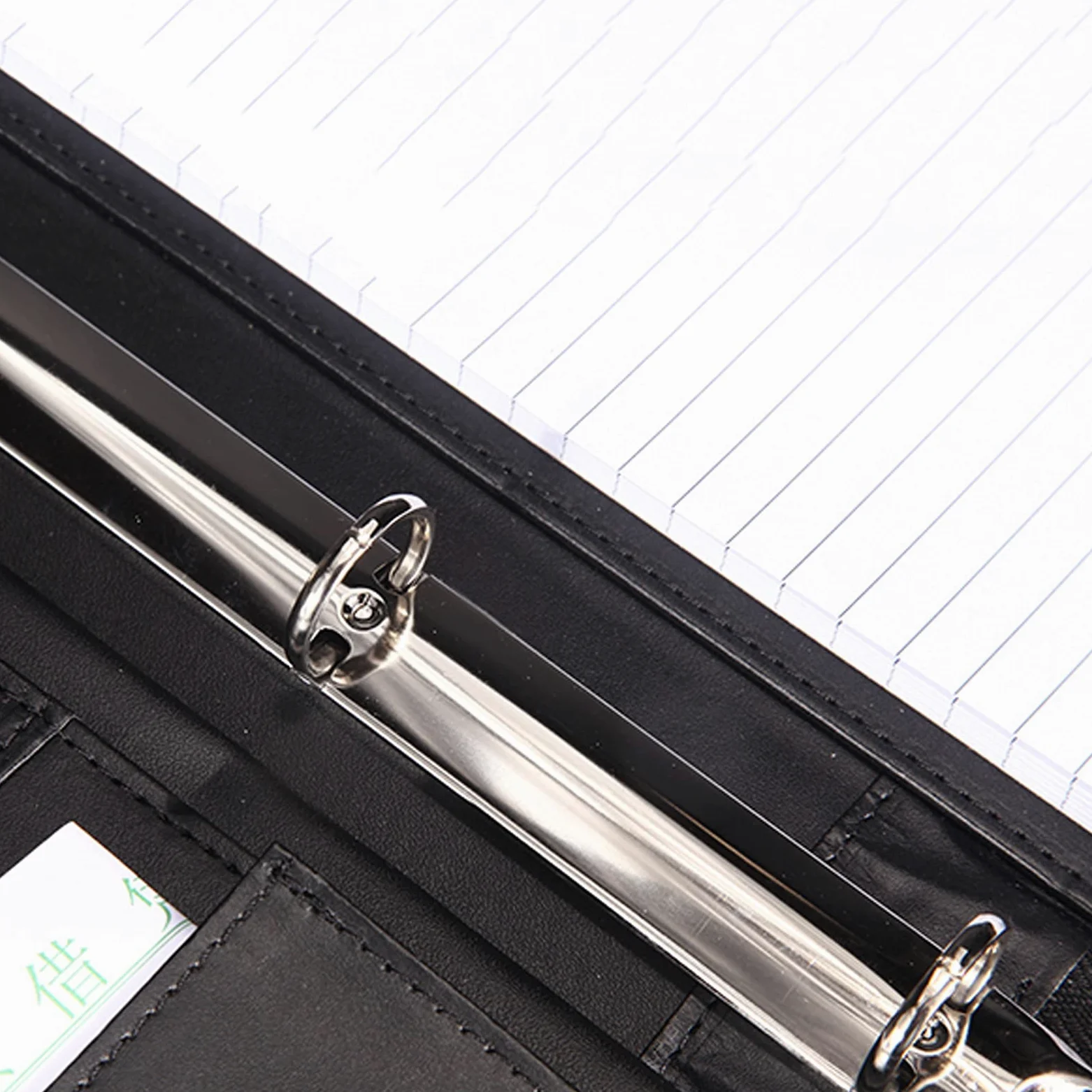 Tavoletta Portablocco Cartella Portatile Multi-Funzione A4 con Cerniera Cartella con più Sacchetti di stoccaggio in Pelle Appunti Business Data Binder (Nero/Marrone) Portablocchi (Color : Bruin)